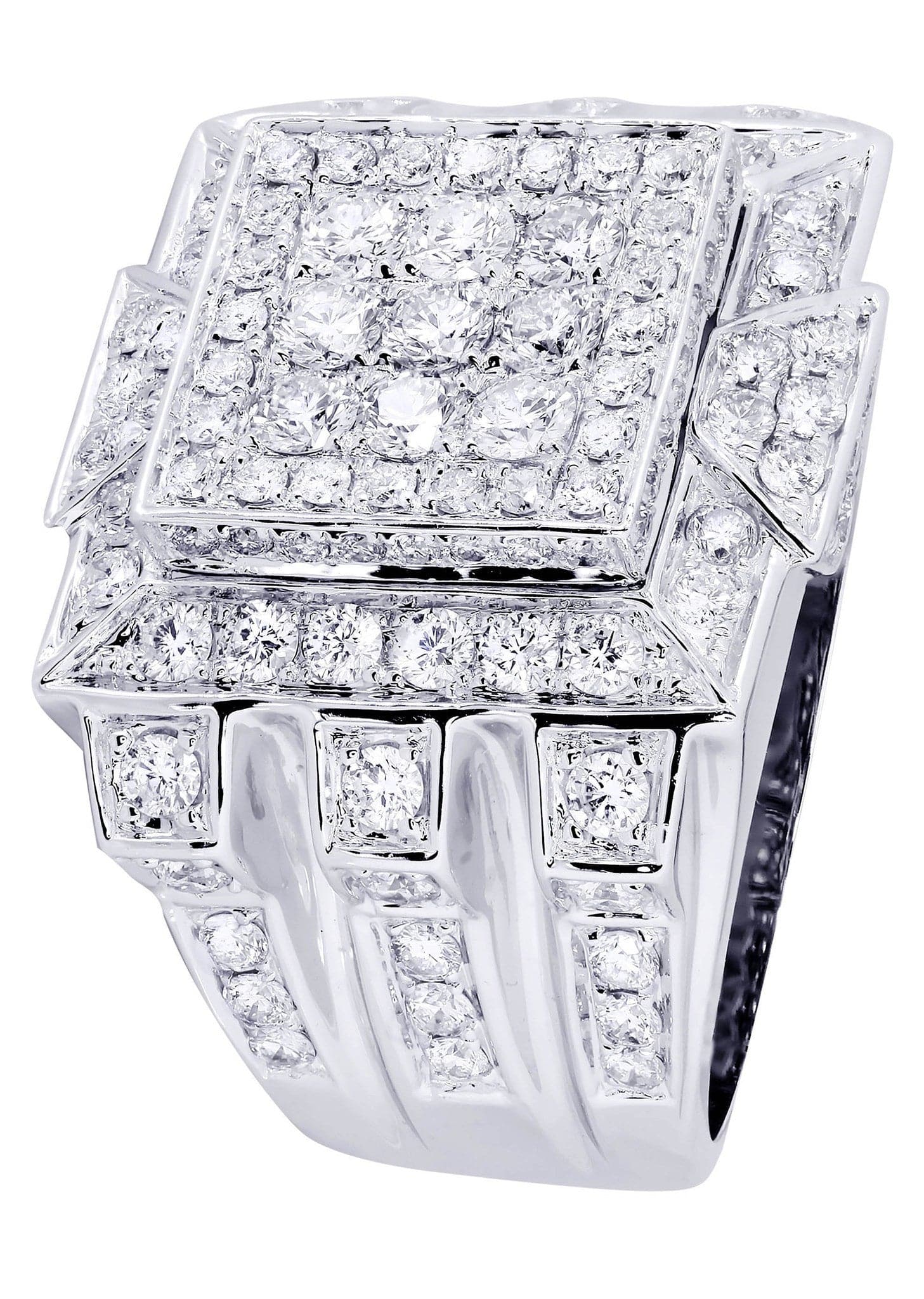 White Gold Mens Diamond Ring| 3.59 Carats| 20.09 Grams - Image 2