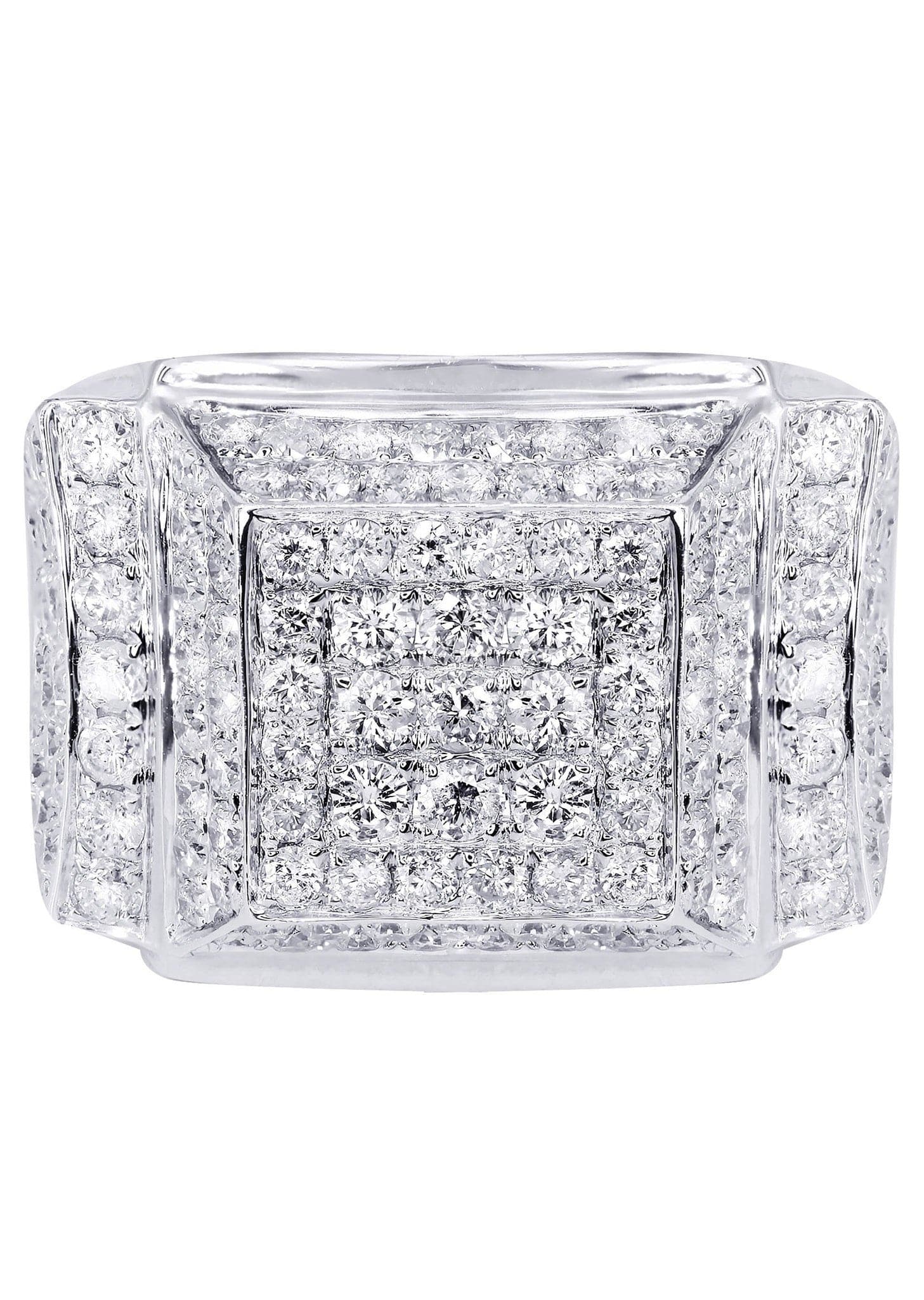 White Gold Mens Diamond Ring| 3.75 Carats| 14.41 Grams