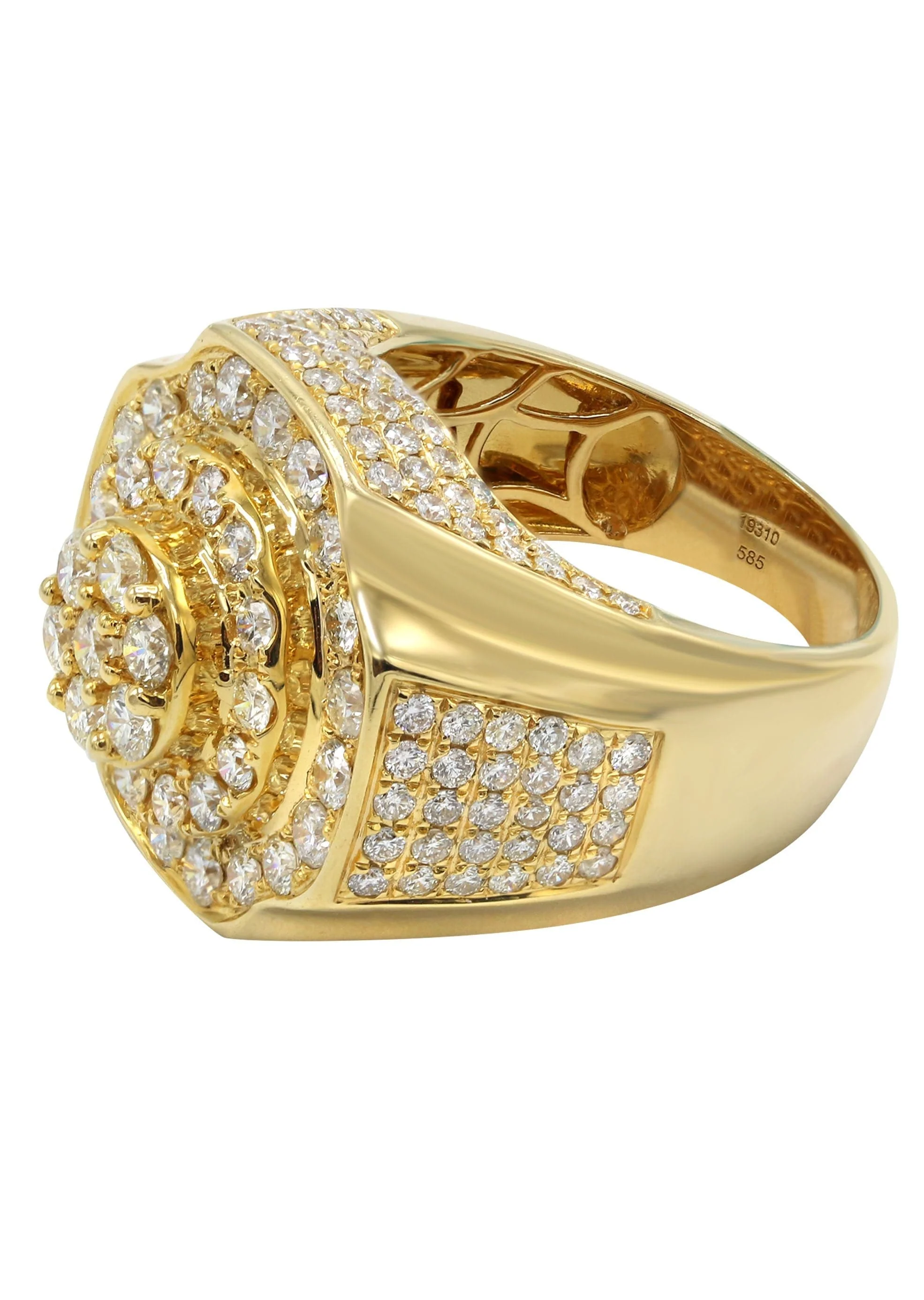 Mens Diamond Ring | 4.08 Carats | 17.1 Grams | 14K Yellow Gold - Image 2
