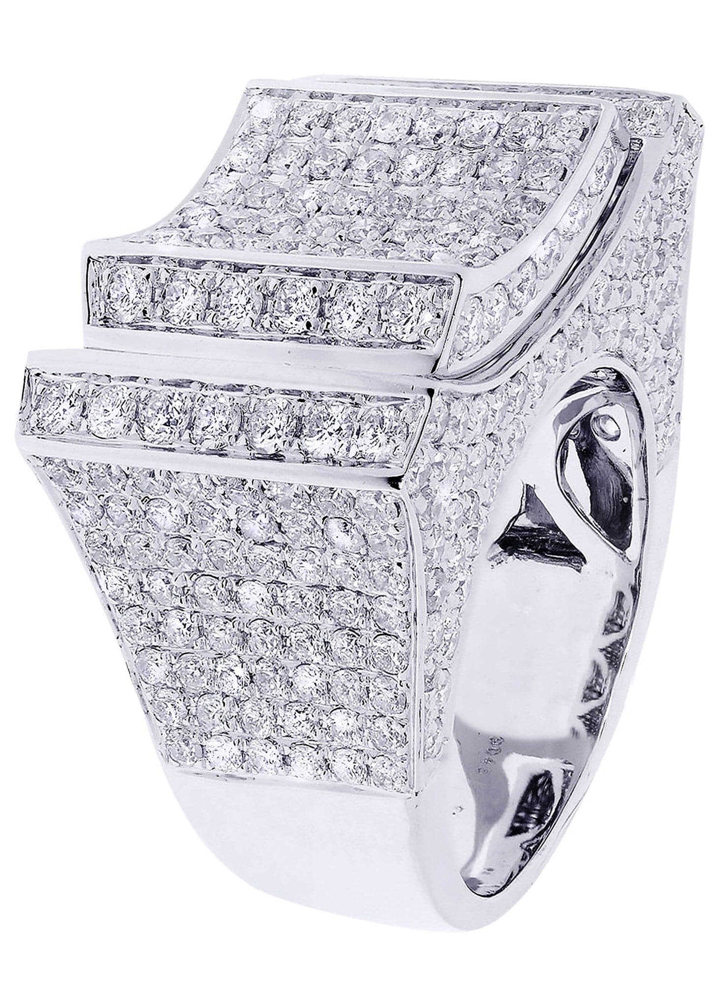 White Gold Mens Diamond Ring| 6.23 Carats| 19.98 Grams - Image 2