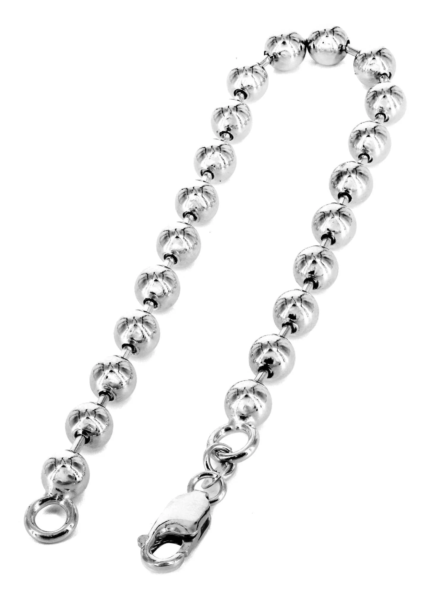 Mens Dog Tag Bracelet 10K/14K White Gold - Image 2