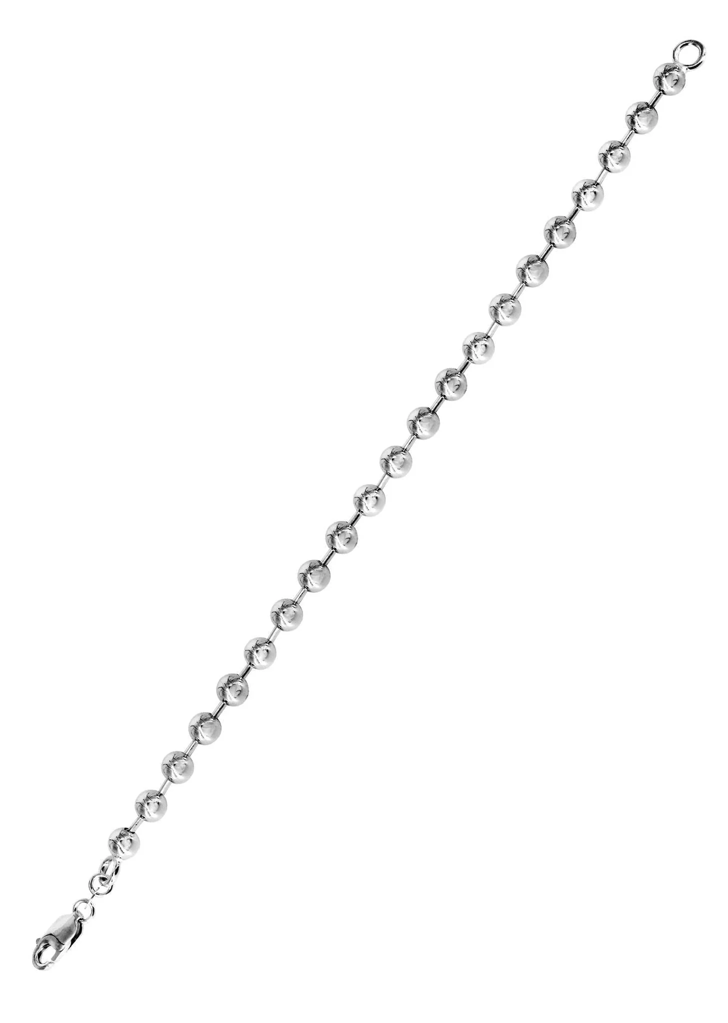 Mens Dog Tag Bracelet 10K/14K White Gold - Image 3