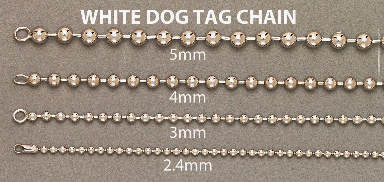 Mens Dog Tag Bracelet 10K/14K White Gold - Image 4
