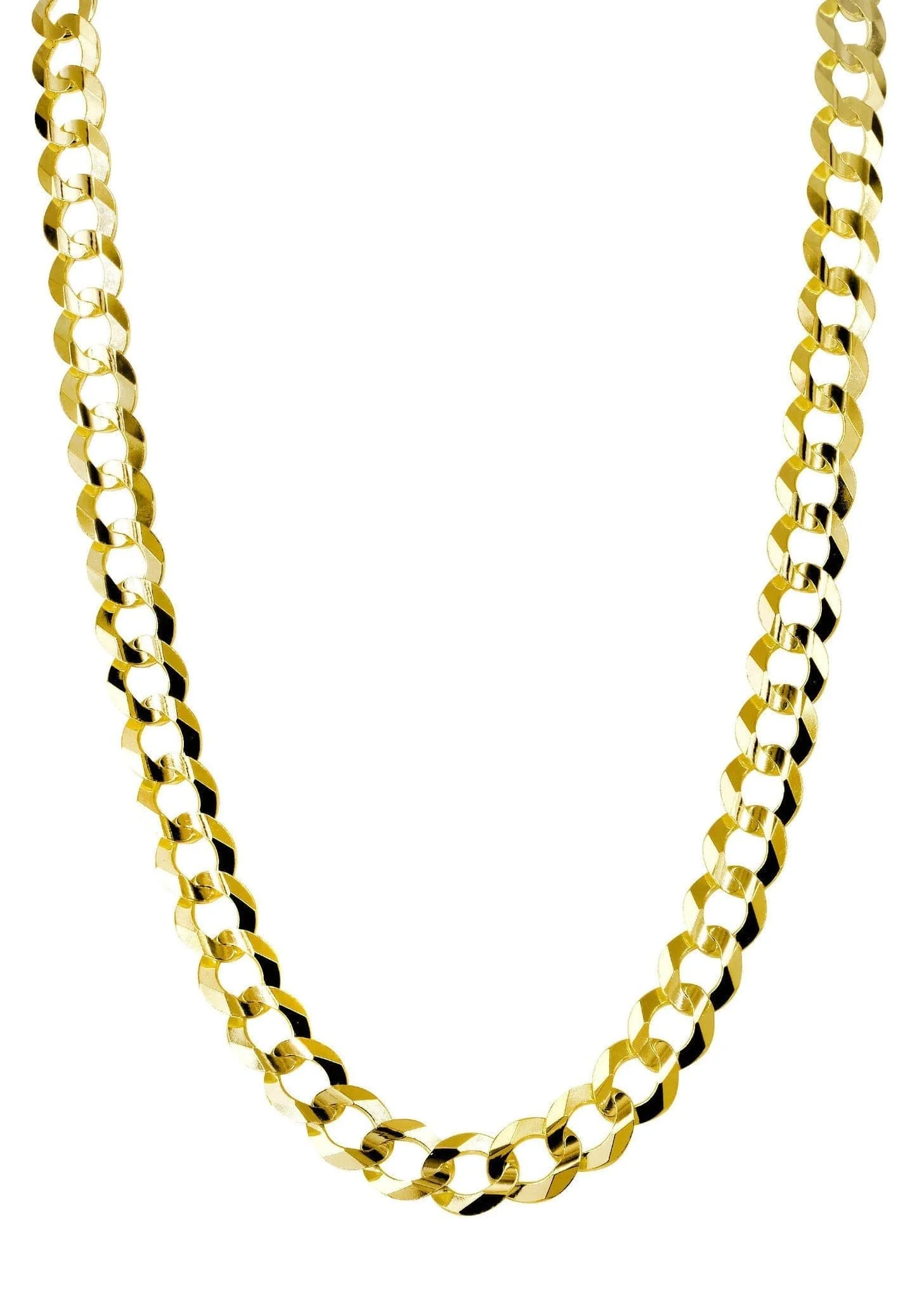 Mens Gold Chain - Solid Cuban Curb Link 10K/14K Gold - Image 3