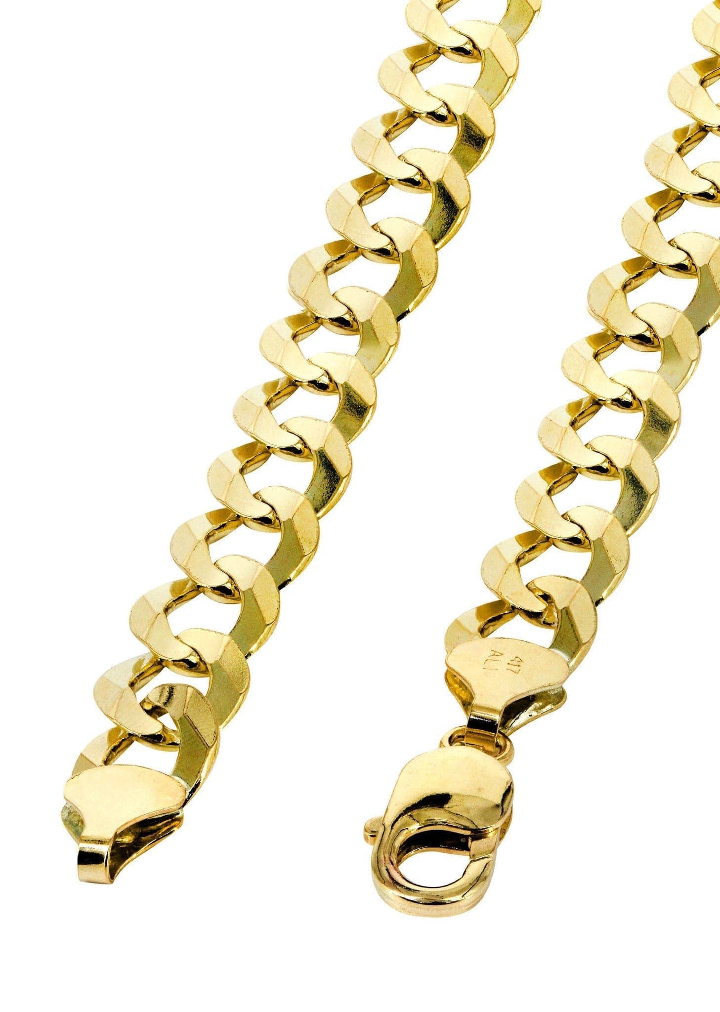 Mens Gold Chain - Solid Cuban Curb Link 10K/14K Gold - Image 4