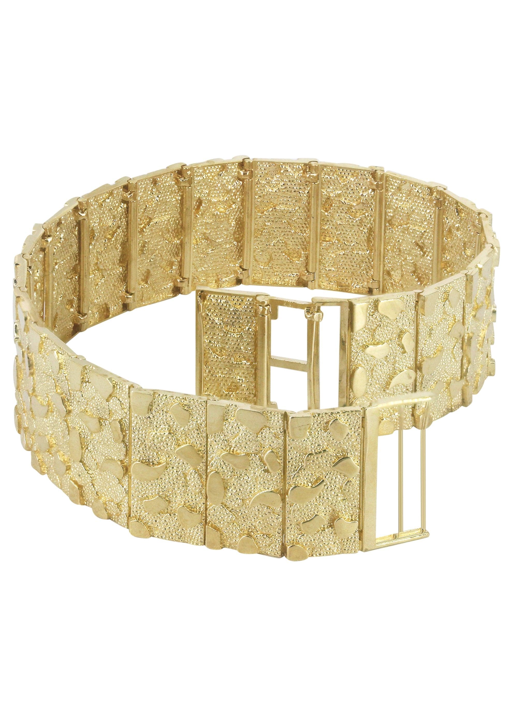 Mens Gold Nugget Bracelet 10K/14K Gold - Image 3