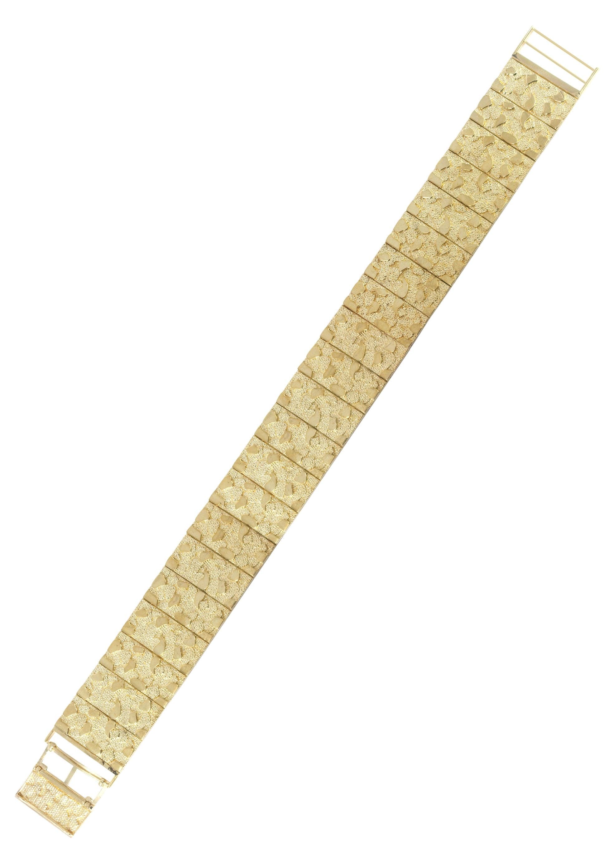 Mens Gold Nugget Bracelet 10K/14K Gold - Image 4