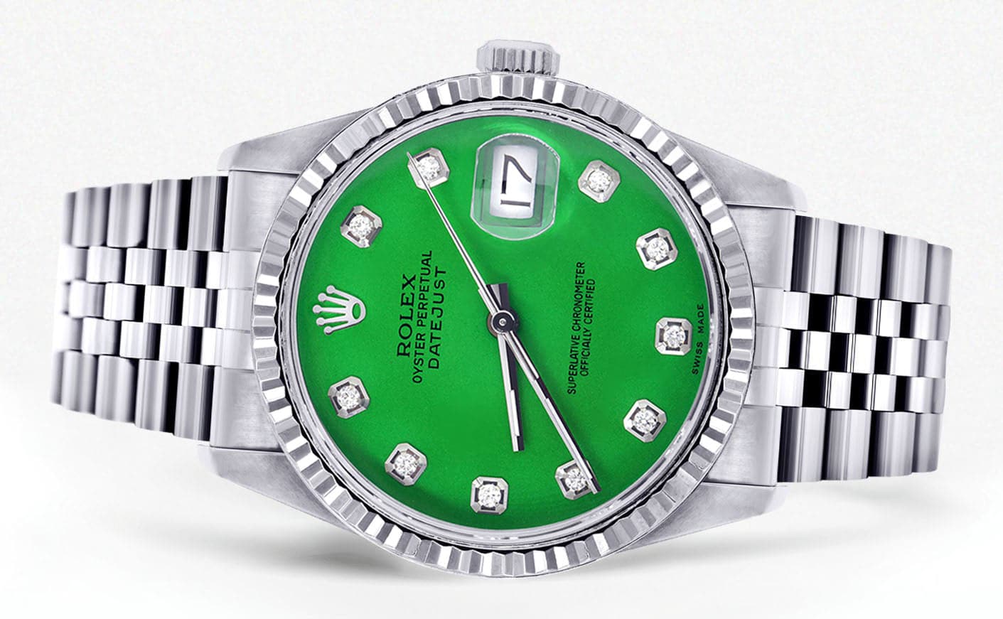 Mens Rolex Datejust Watch 16200 | Fluted Bezel | 36Mm | Green Dial | Jubilee Band - Image 2