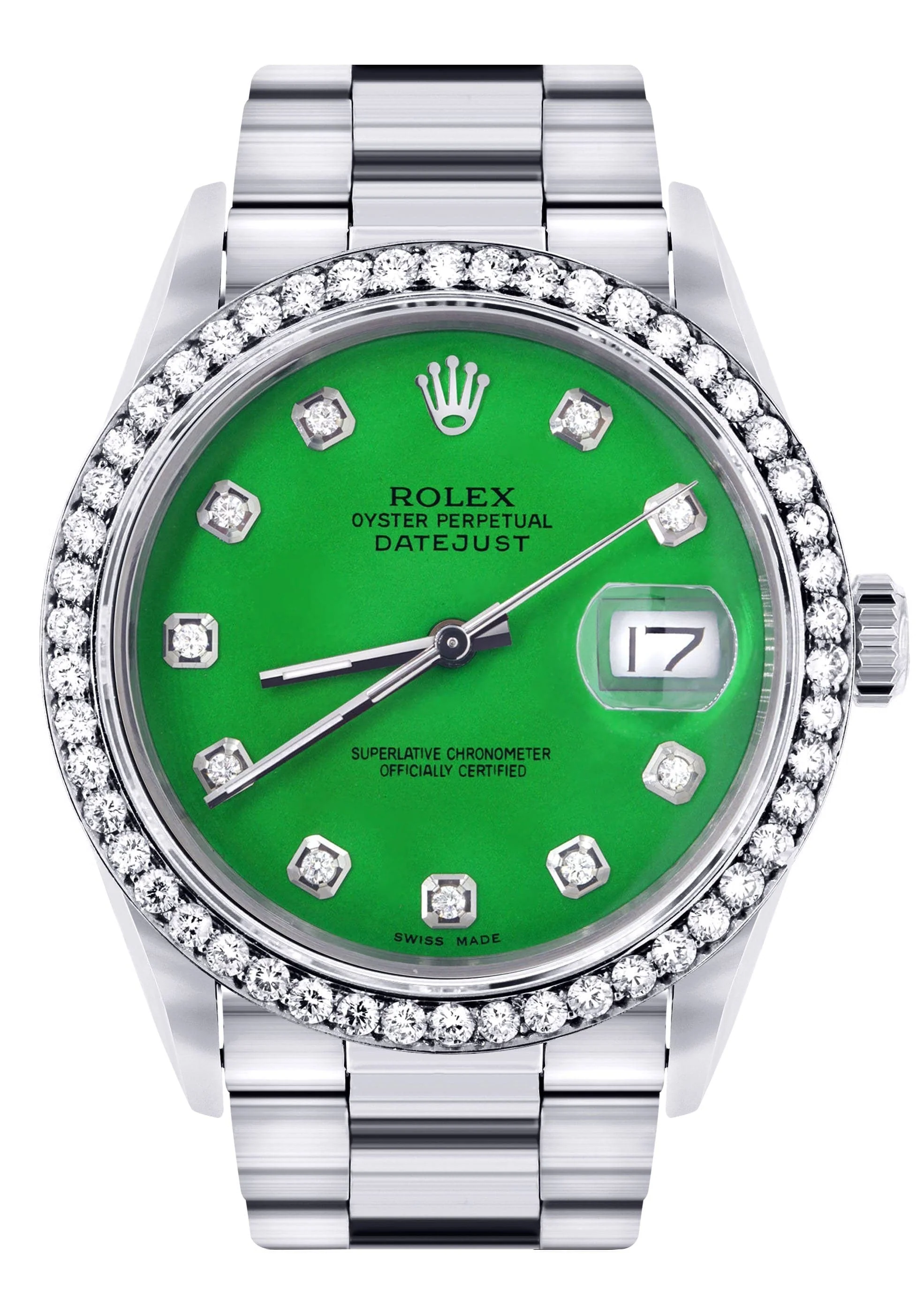 Mens Rolex Datejust  Watch 16200 | 36Mm | Green Dial | Oyster Band