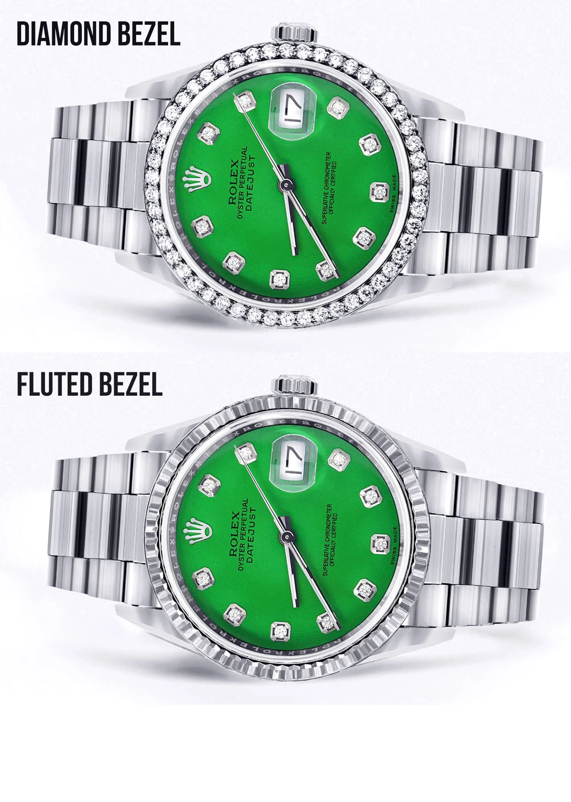 Mens Rolex Datejust  Watch 16200 | 36Mm | Green Dial | Oyster Band - Image 2