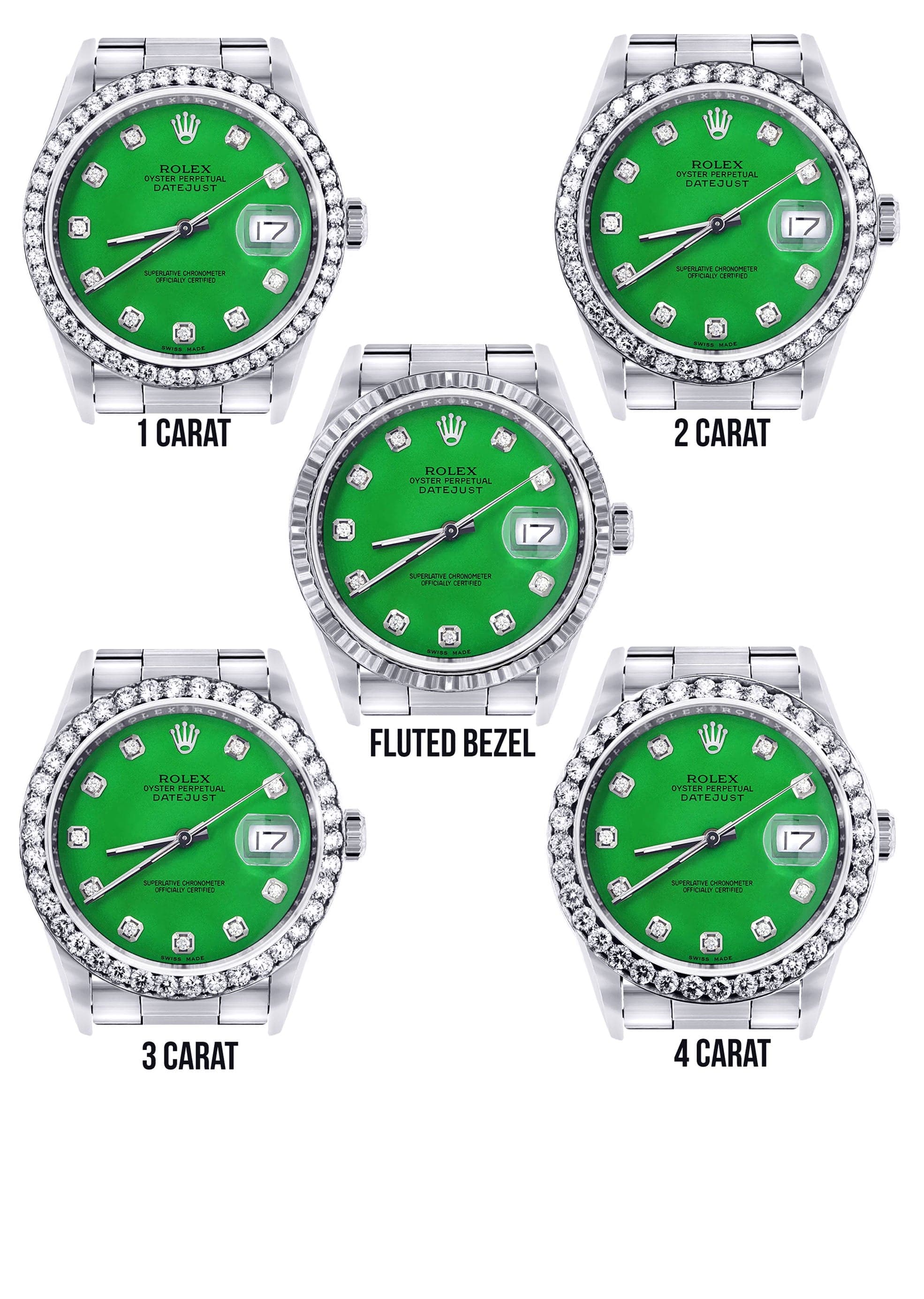 Mens Rolex Datejust  Watch 16200 | 36Mm | Green Dial | Oyster Band - Image 3