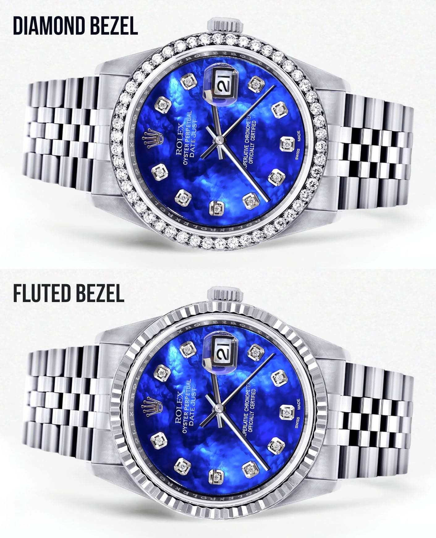 Mens Rolex Datejust Watch 16200 | 36Mm | Pearl Blue Dial | Jubilee Band - Image 2