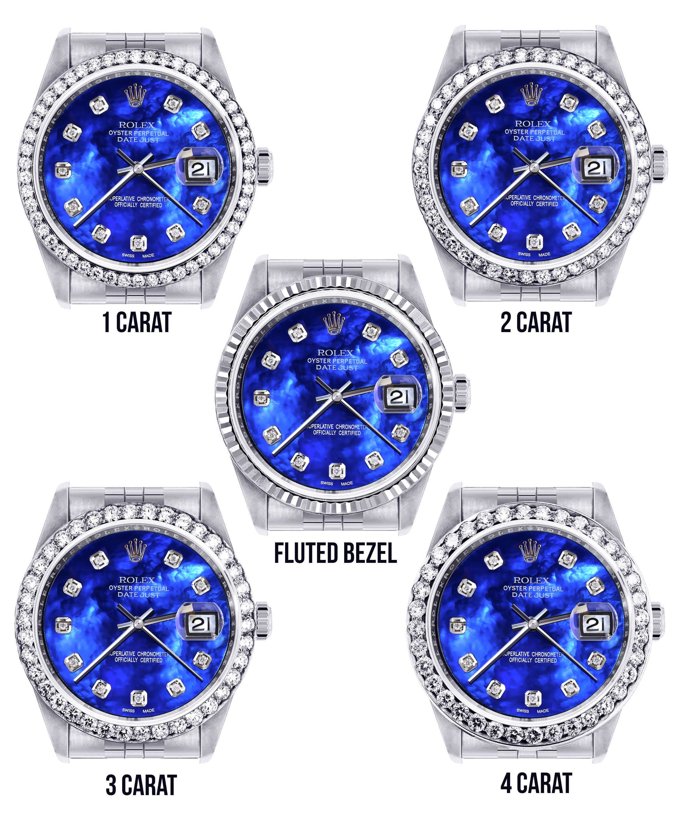 Mens Rolex Datejust Watch 16200 | 36Mm | Pearl Blue Dial | Jubilee Band - Image 3