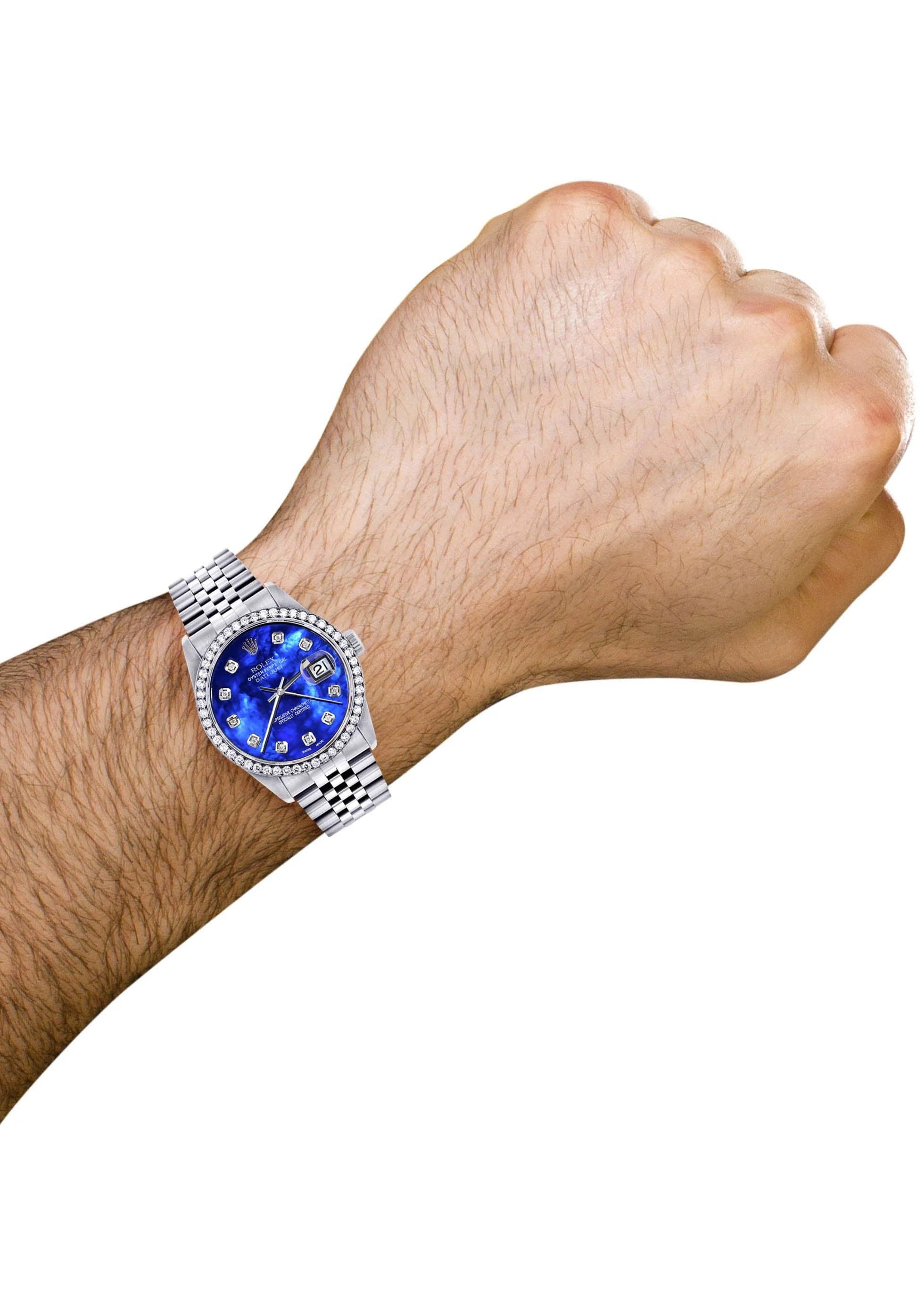 Mens Rolex Datejust Watch 16200 | 36Mm | Pearl Blue Dial | Jubilee Band - Image 4