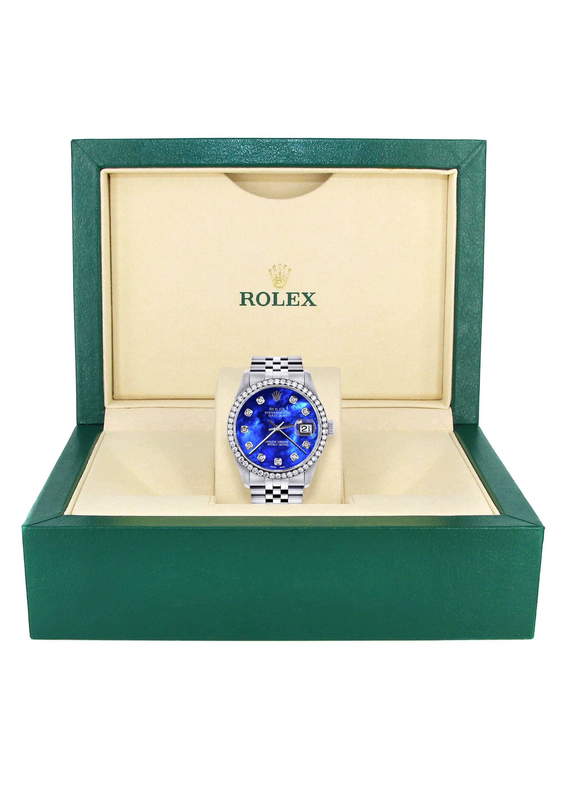 Mens Rolex Datejust Watch 16200 | 36Mm | Pearl Blue Dial | Jubilee Band - Image 7