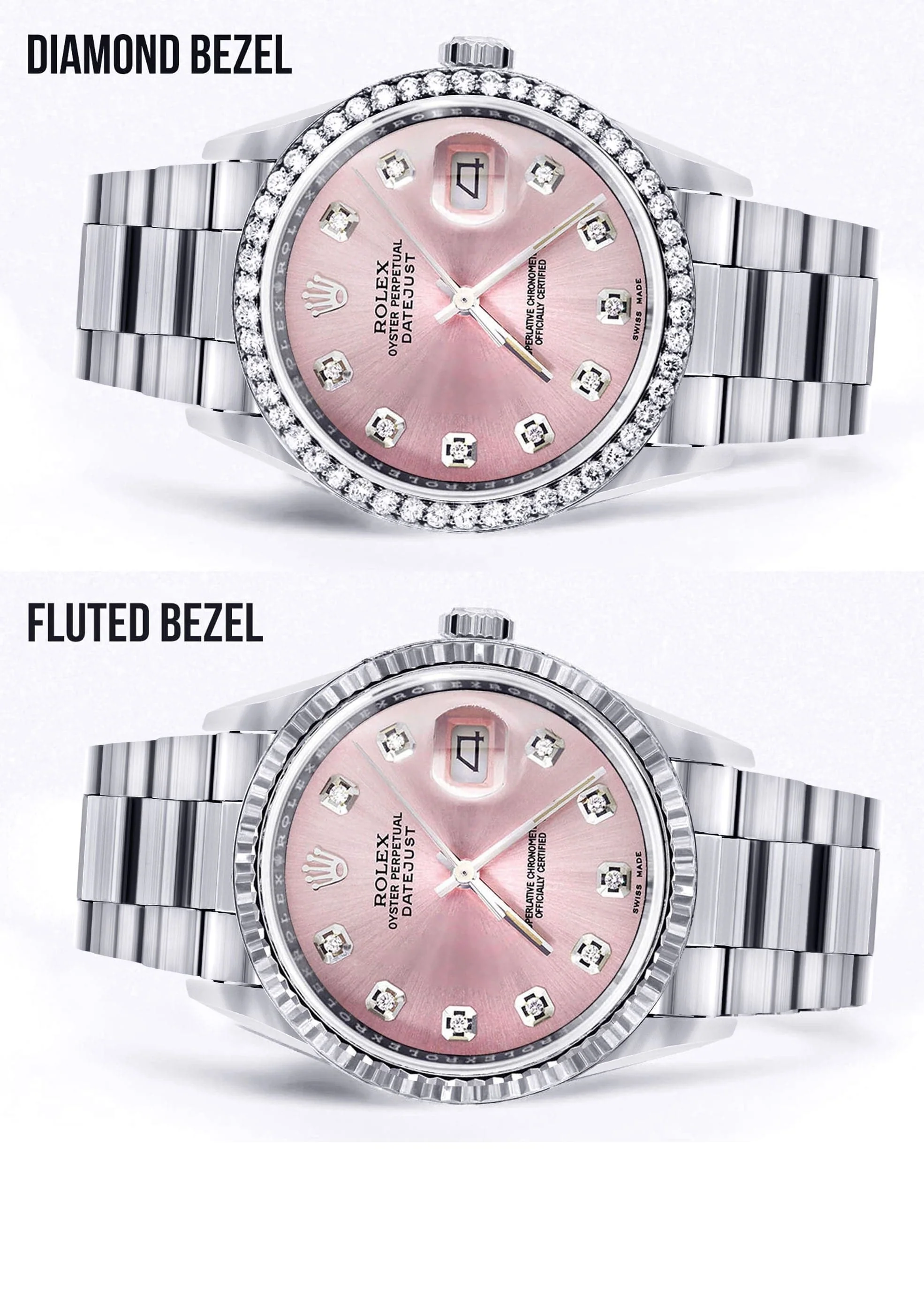 Mens Rolex Datejust Watch 16200  | 36Mm | Pink Dial | Oyster Band - Image 2