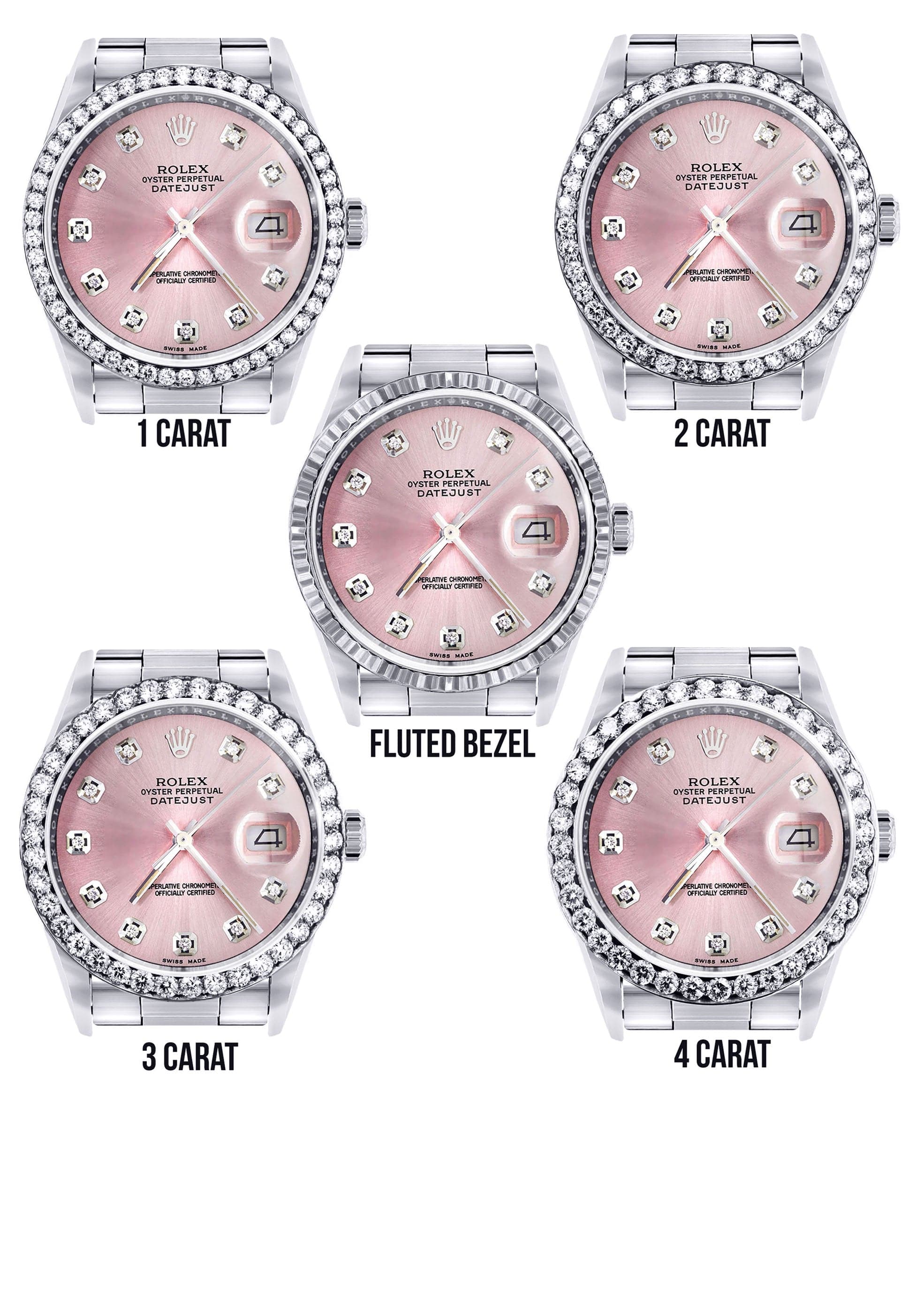 Mens Rolex Datejust Watch 16200  | 36Mm | Pink Dial | Oyster Band - Image 3