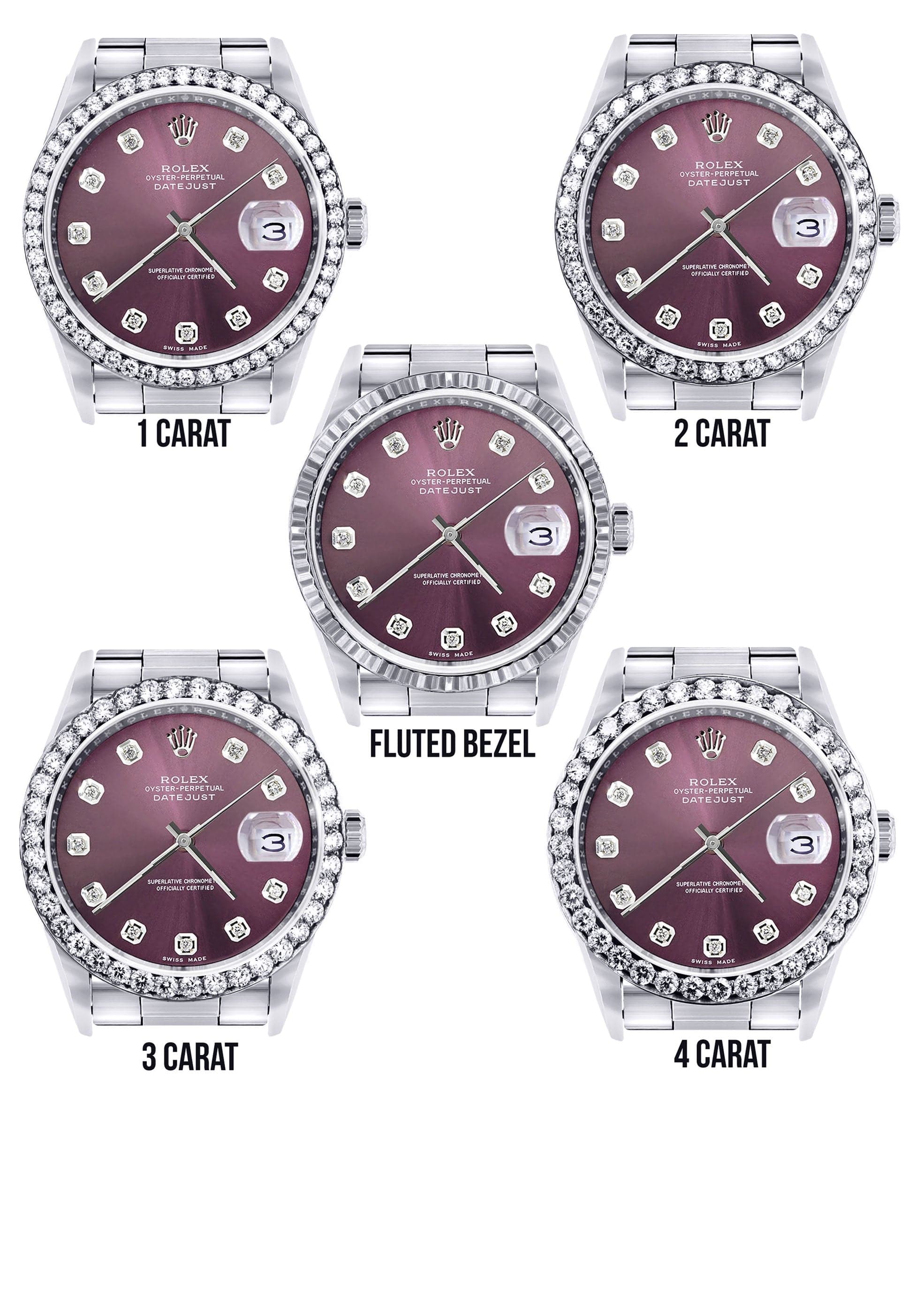 Mens Rolex Datejust Watch 16200 | 36Mm | Purple Dial | Oyster Band - Image 3