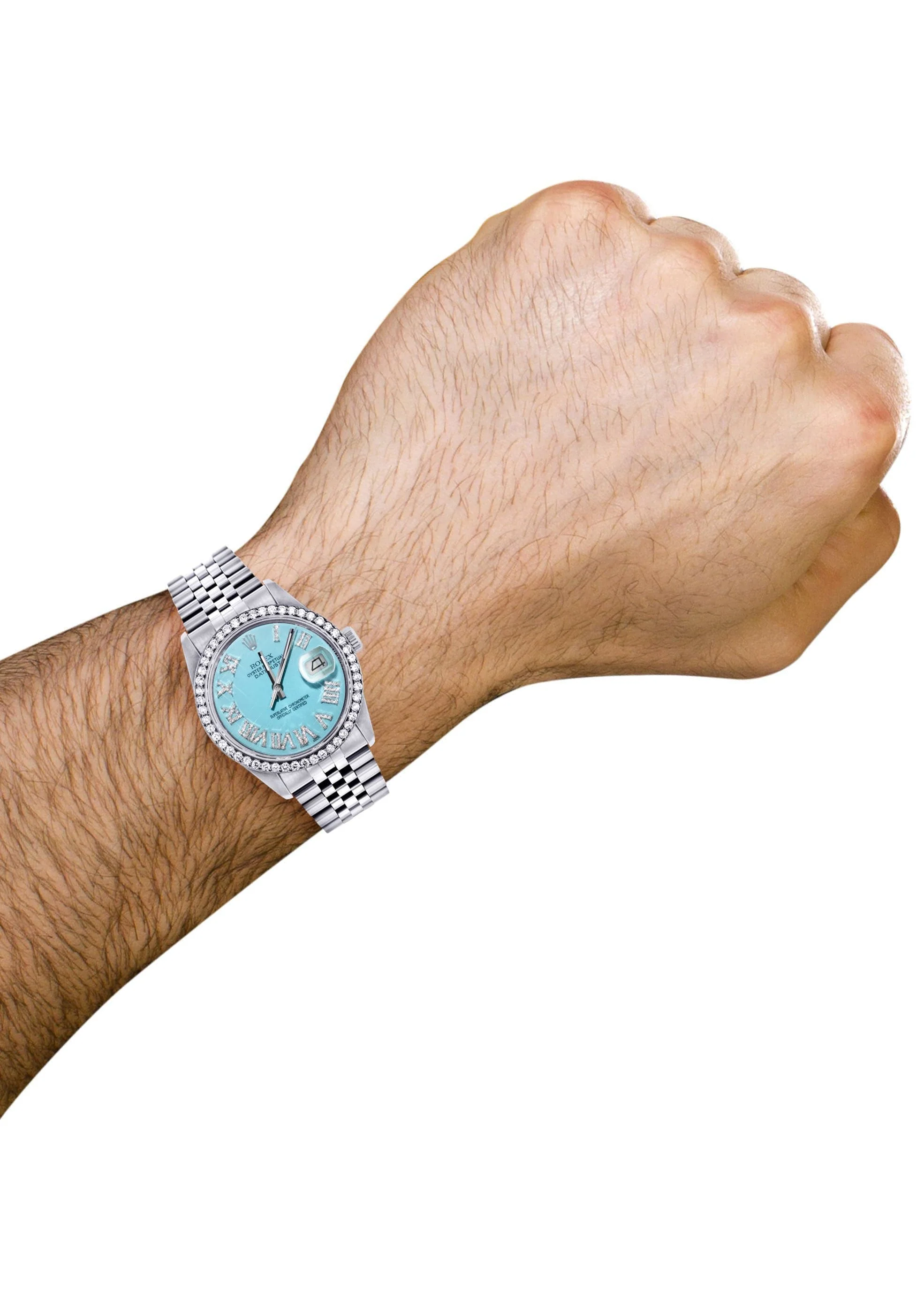 Mens Rolex Datejust Watch 16200 | 36Mm | Tiffany Blue Roman Numeral Dial | Jubilee Band - Image 4