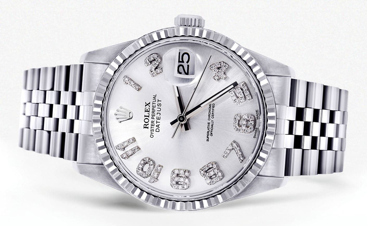 Mens Rolex Datejust Watch 16200 | Fluted Bezel | 36Mm | White Dial | Jubilee Band - Image 2