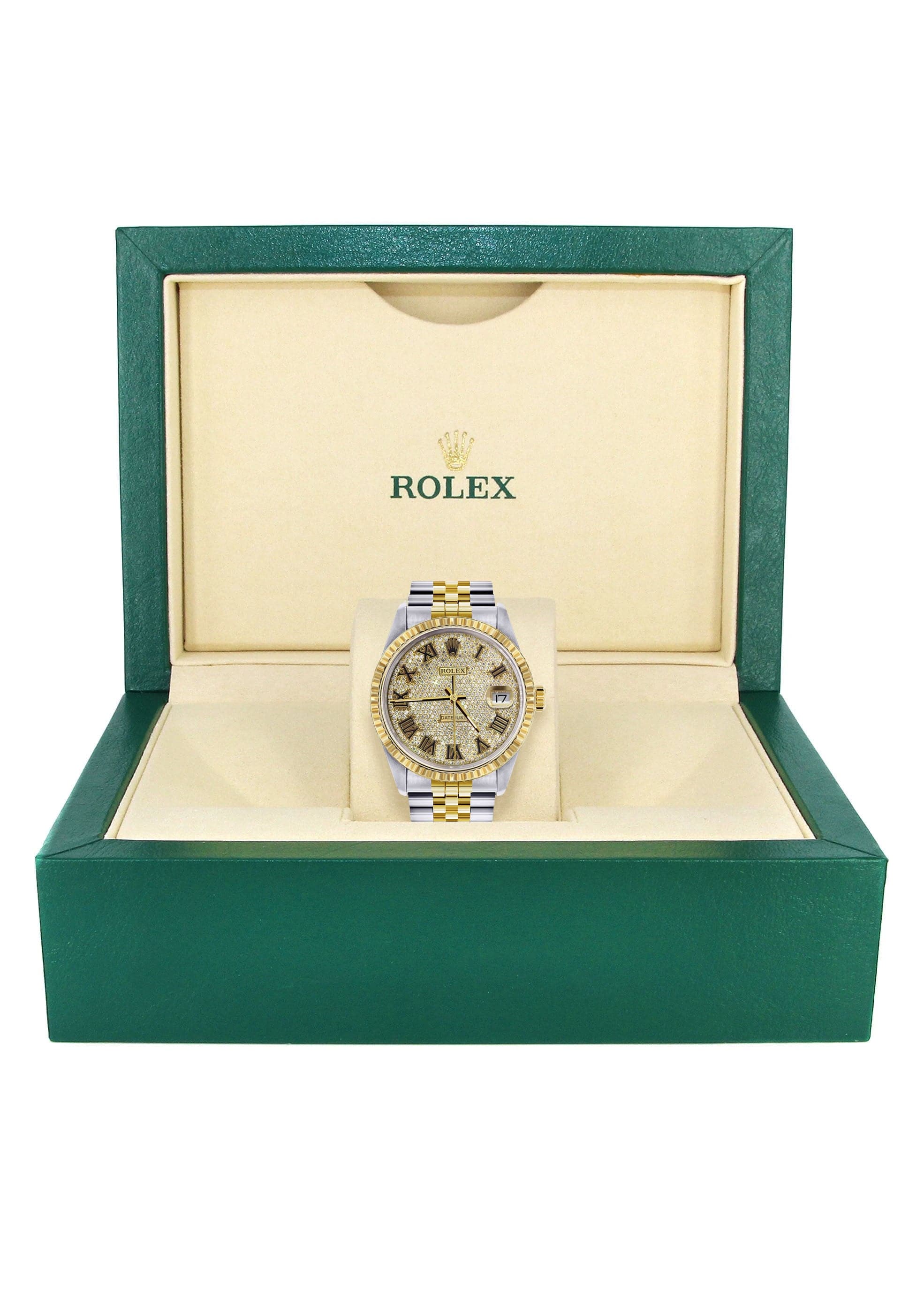 Mens Rolex Datejust Watch | 16233 | 36Mm | Diamond Gold Roman Numeral | Jubilee Band - Image 6