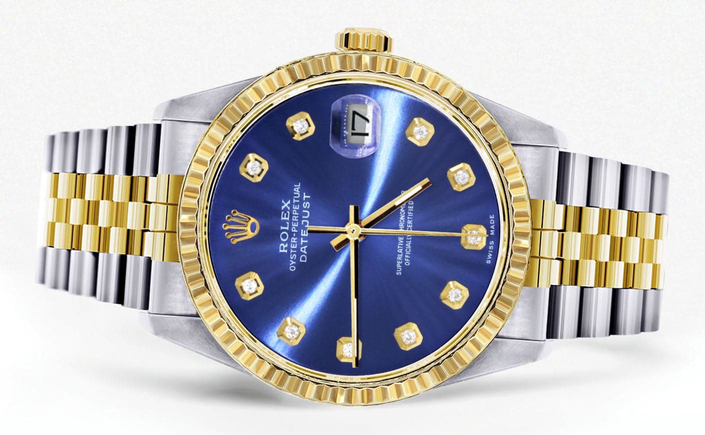 Mens Rolex Datejust Watch 16233 Two Tone | Fluted Bezel | 36Mm | Blue Dial | Jubilee Band - Image 2