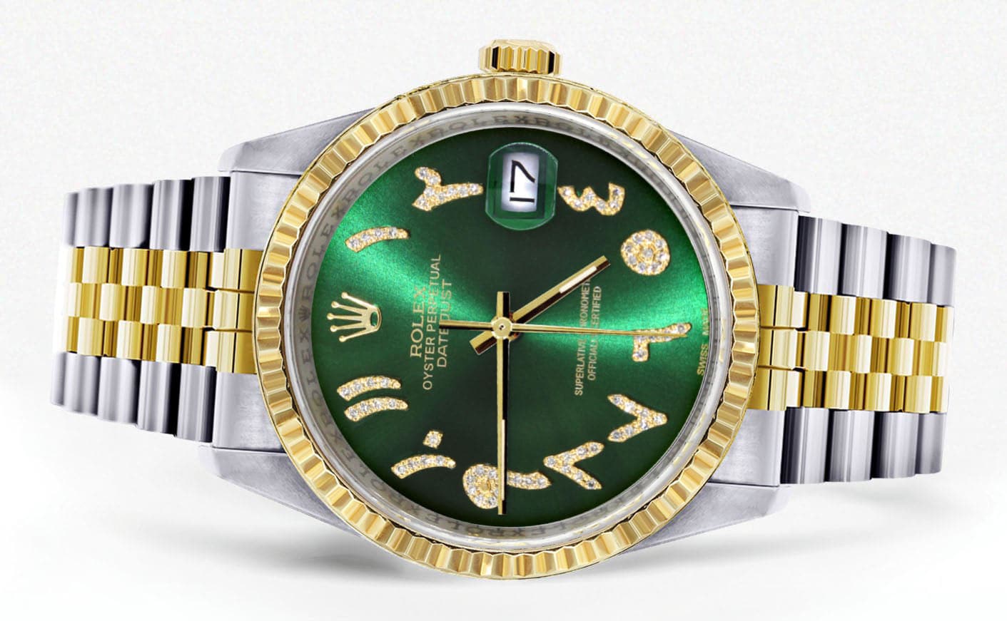 Mens Rolex Datejust Watch 16233 Two Tone | 36Mm | Green Arabic Dial | Jubilee Band - Image 2
