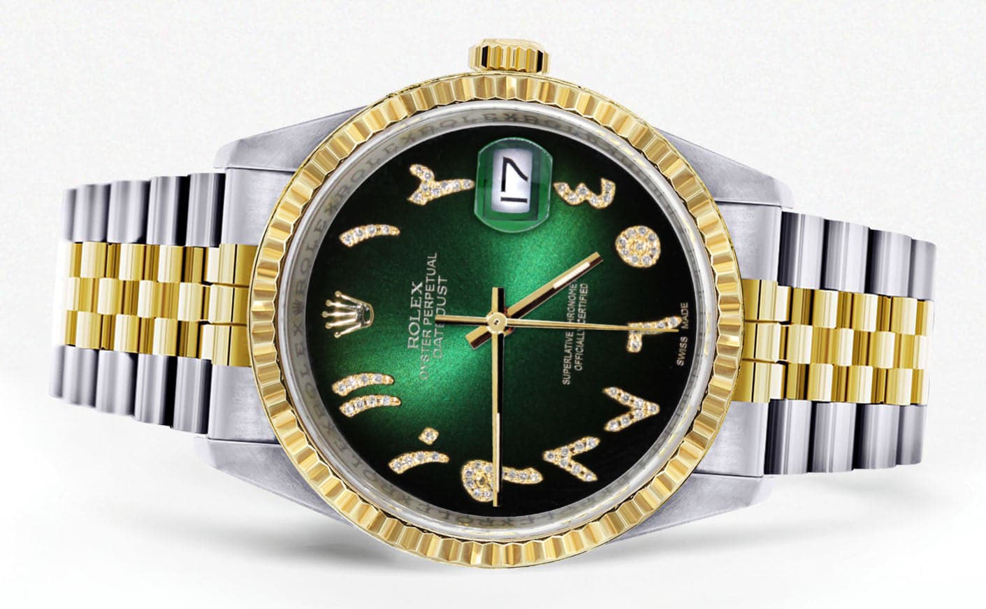 Mens Rolex Datejust Watch 16233 Two Tone | 36Mm | Green Black Arabic Dial | Jubilee Band - Image 2