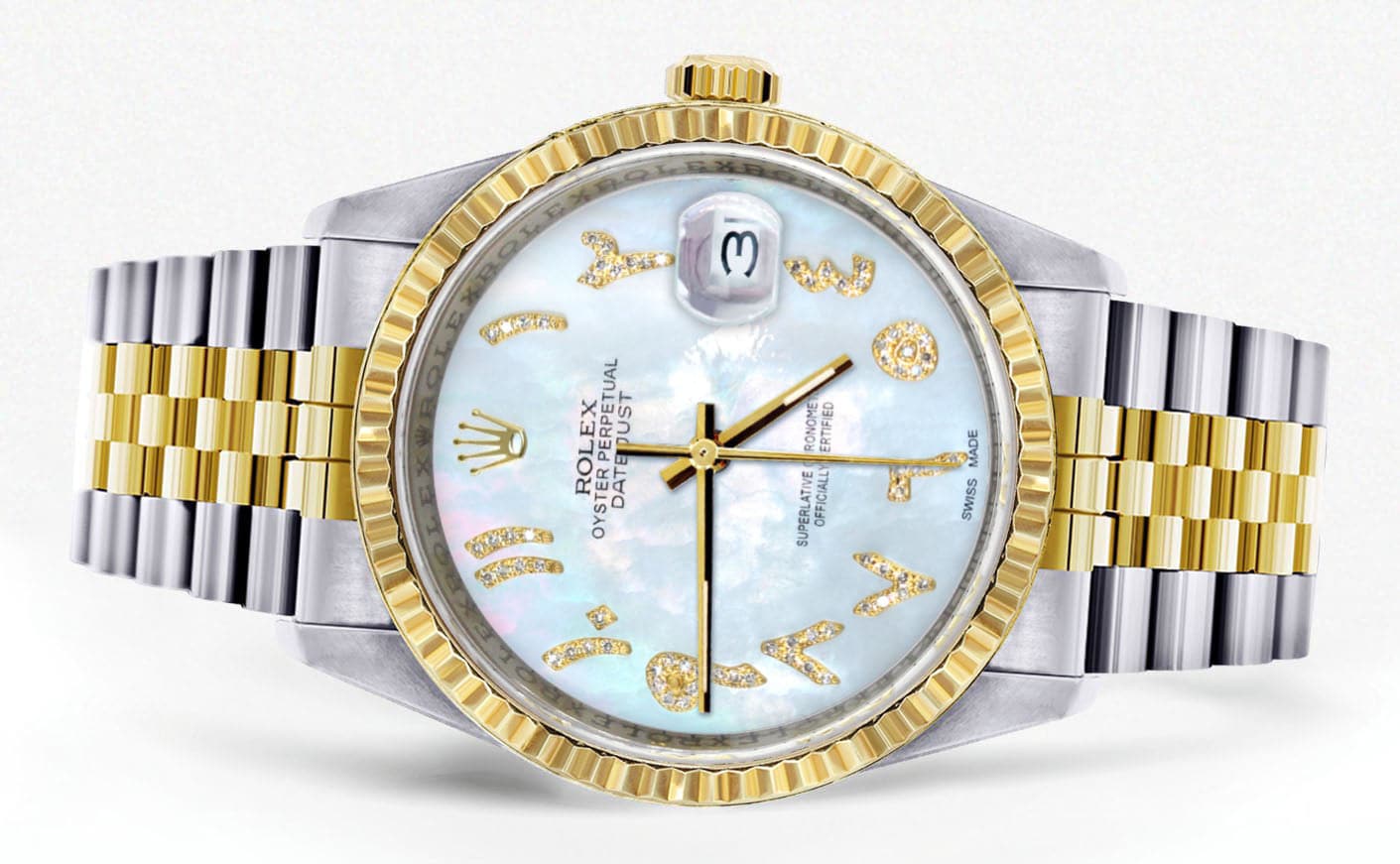 Mens Rolex Datejust Watch 16233 Two Tone | 36Mm | Mother of Pearl Arabic Dial | Jubilee Band - Image 2