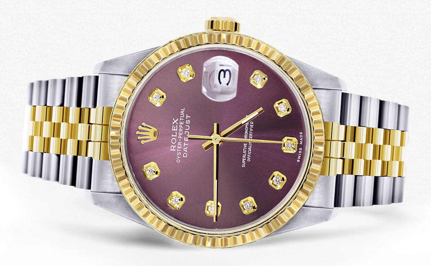 Mens Rolex Datejust Watch 16233 Two Tone | 36Mm | Purple Dial | Jubilee Band - Image 2