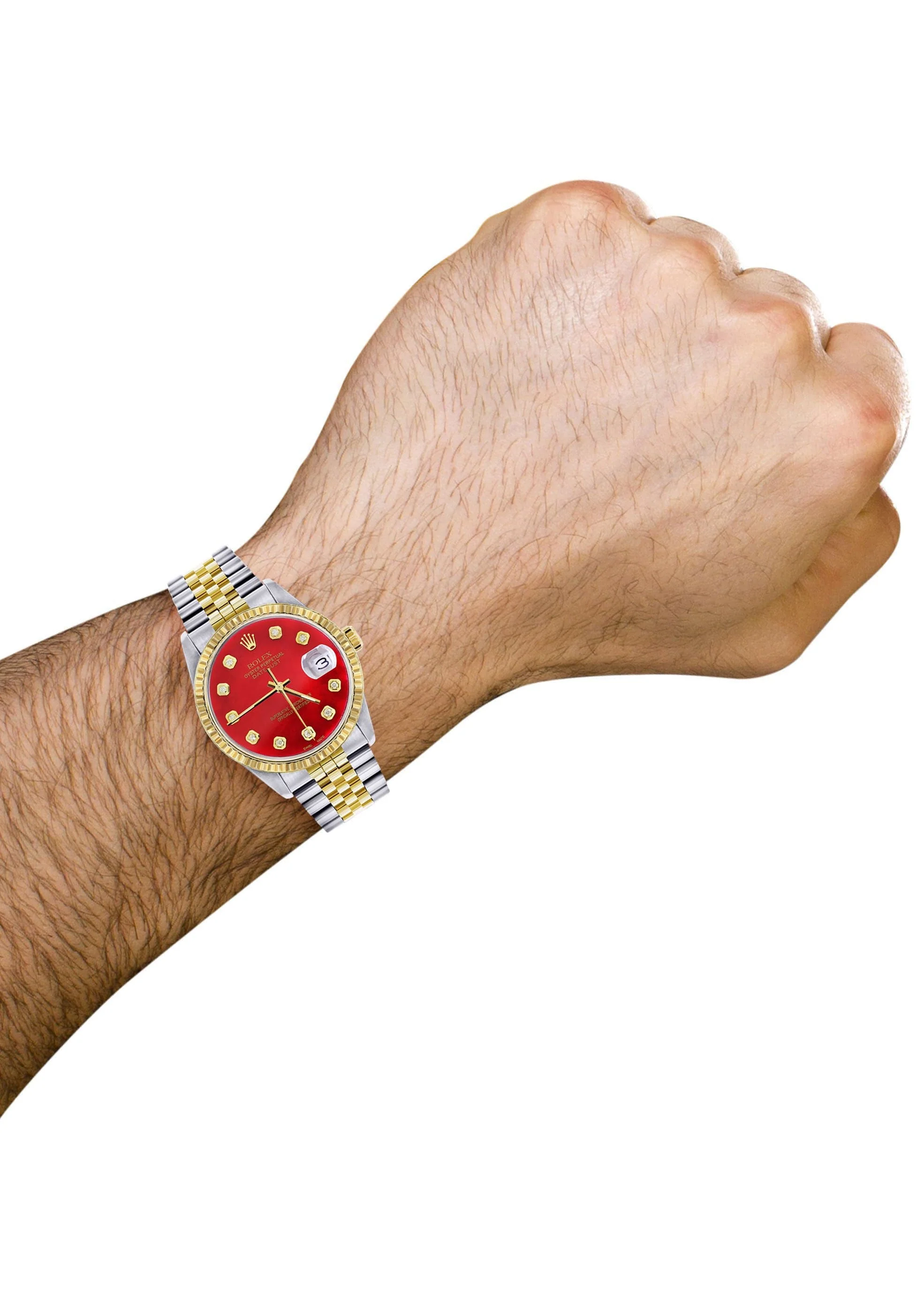 Mens Rolex Datejust Watch 16233 Two Tone | 36Mm | Red Dial | Jubilee Band - Image 3
