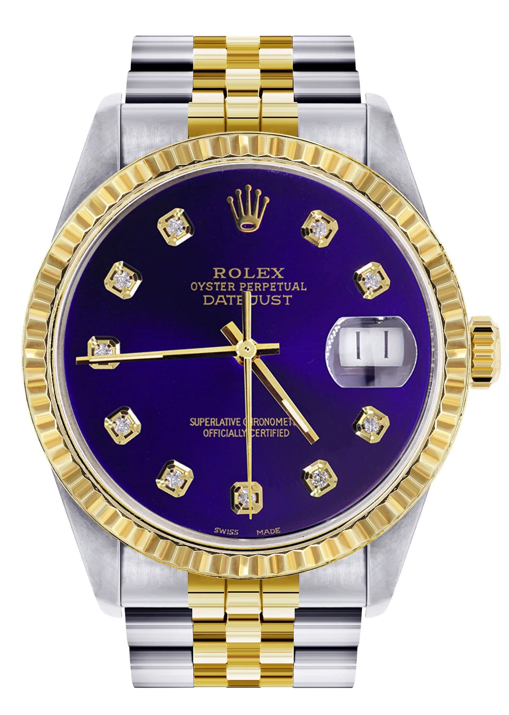 Mens Rolex Datejust Watch 16233 Two Tone | 36Mm | Violet Dial | Jubilee Band