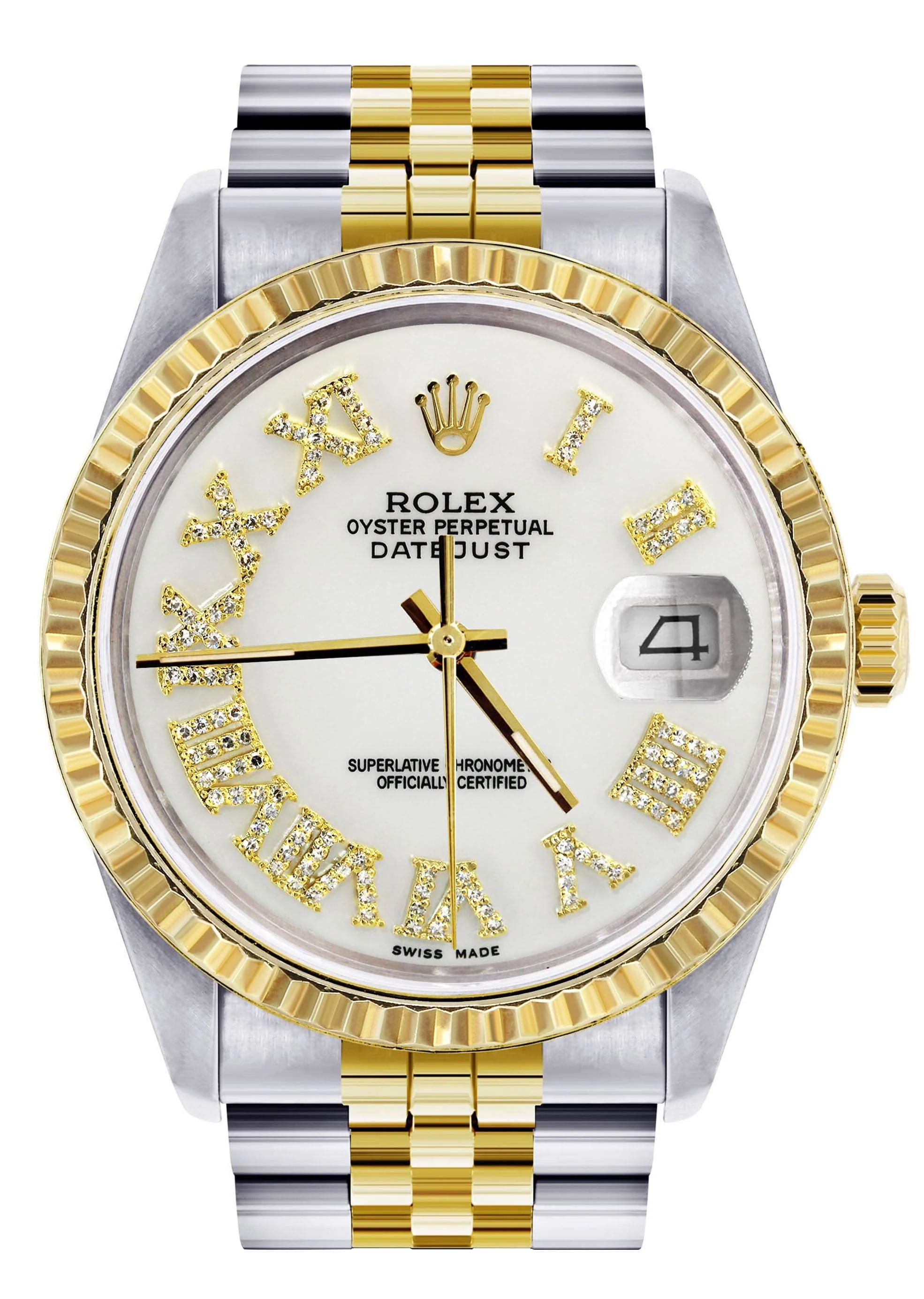 Mens Rolex Datejust Watch 16233 Two Tone | 36Mm | White Roman Dial | Jubilee Band