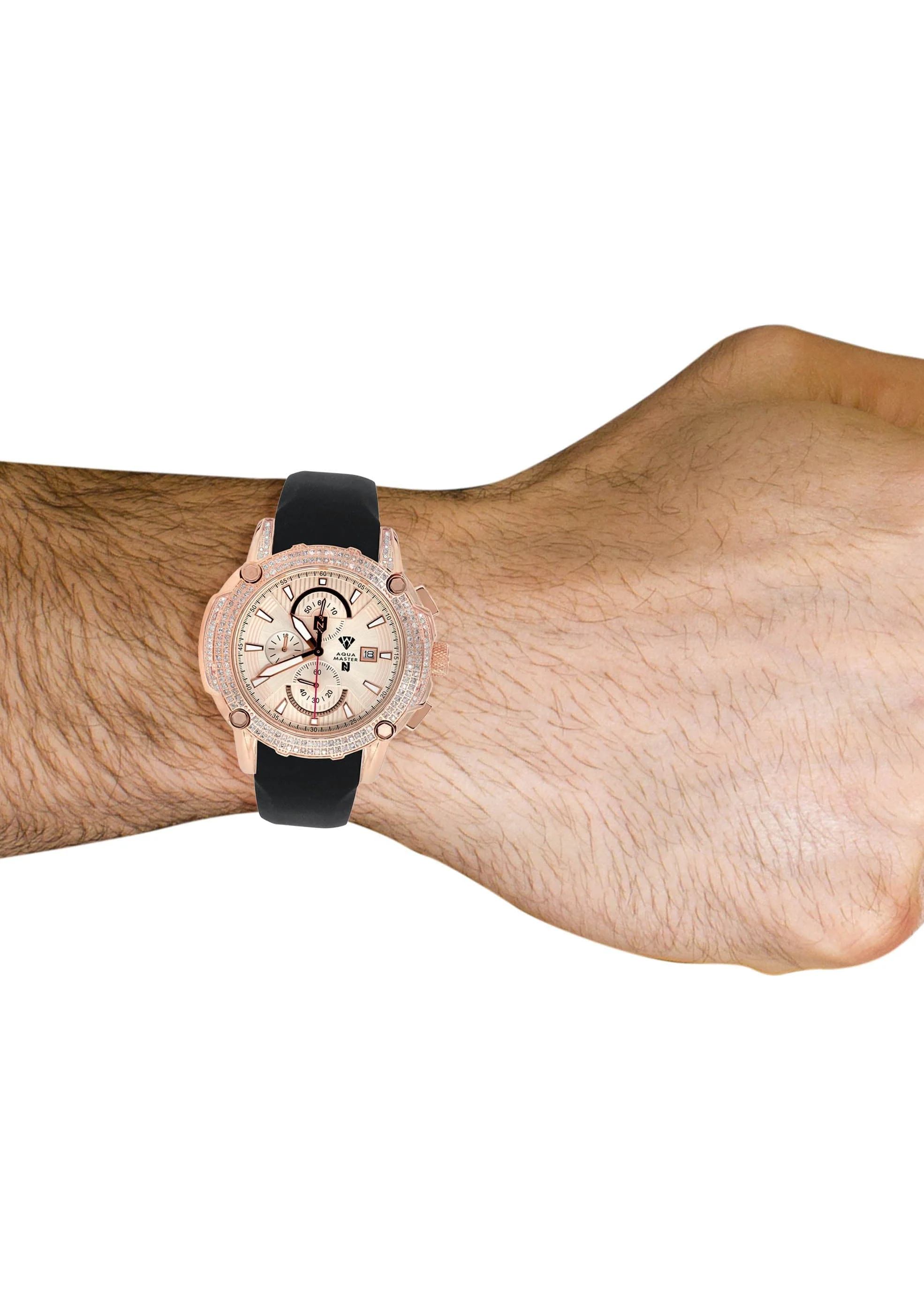 Mens Rose Gold Tone Diamond Watch | Appx. 5 Carats - Image 2