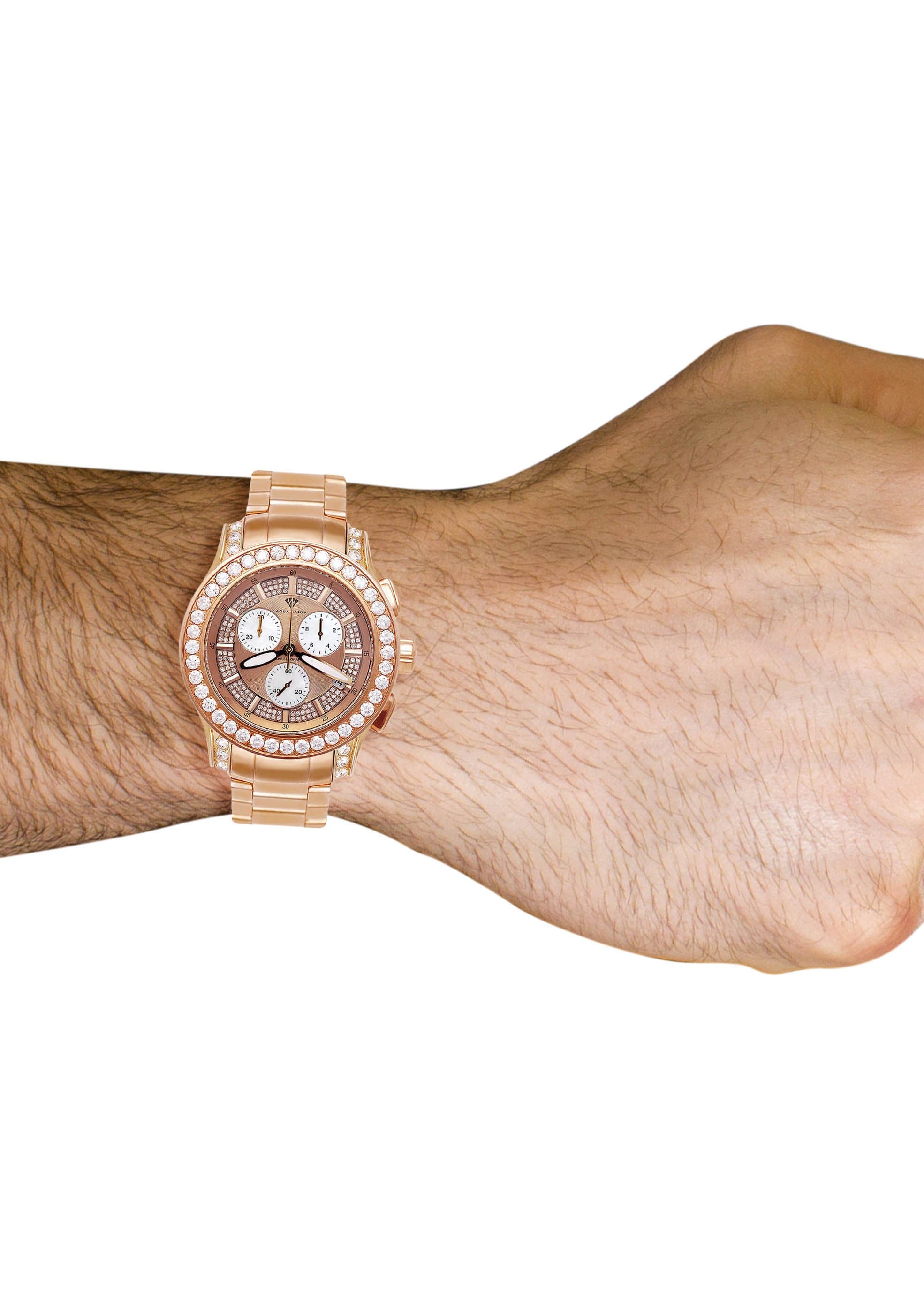 Mens Rose Gold Tone Diamond Watch | Appx. 8 Carats - Image 2