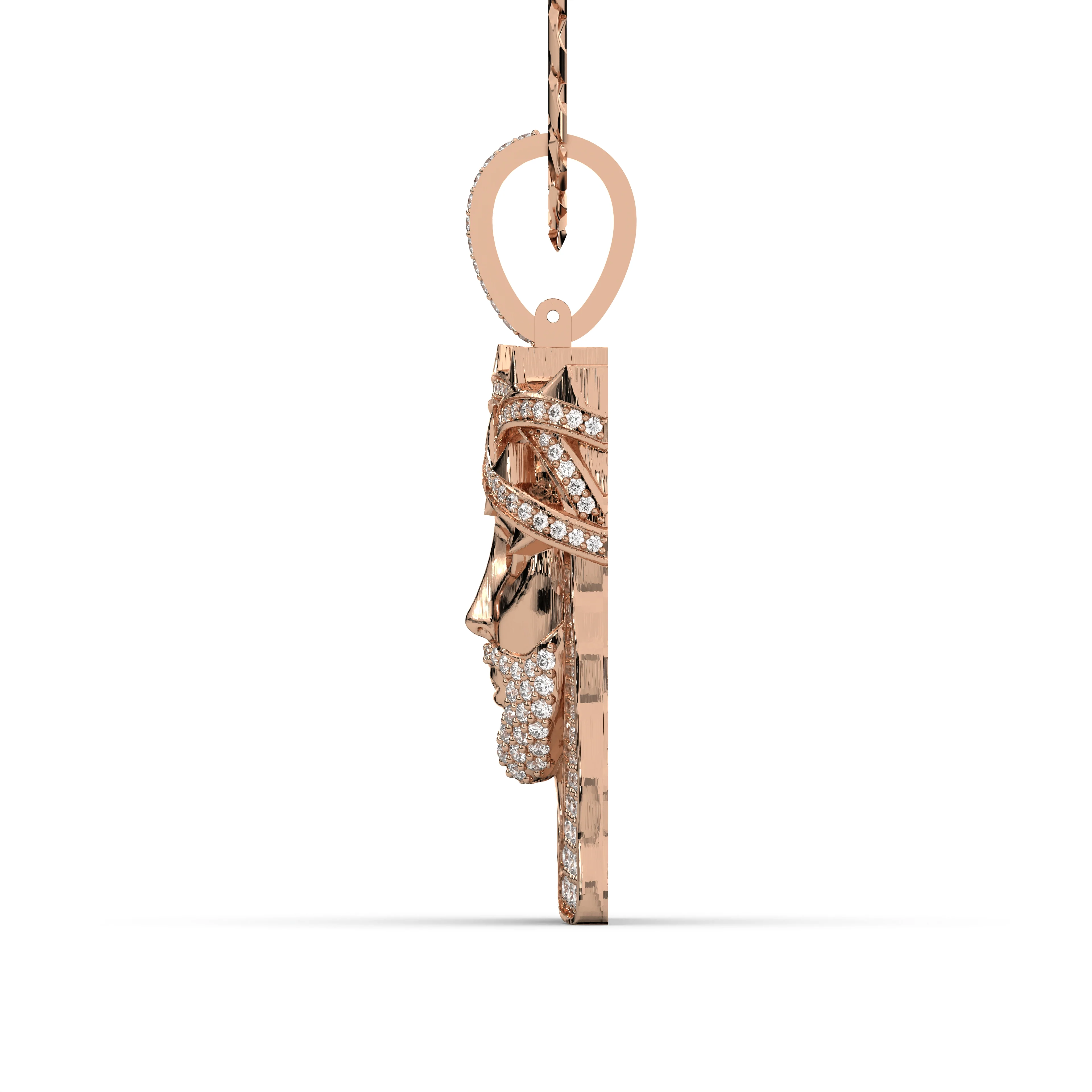 Men's Rose Gold VVS Lab Grown Diamond Customizable Jesus Necklace Pendant - Image 3