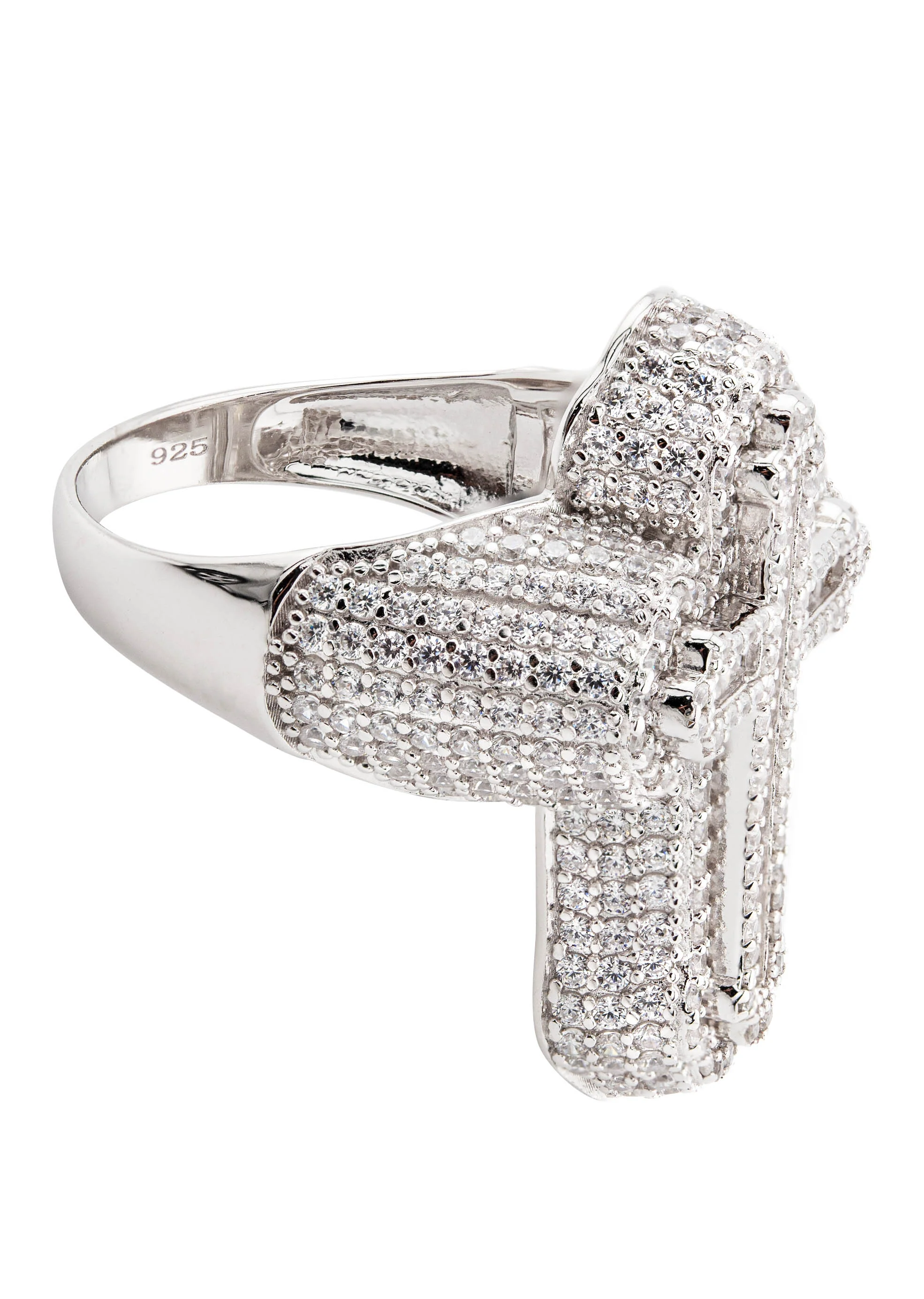 Mens Silver Baguette Cross Ring | Appx 11.3 Grams - Image 2