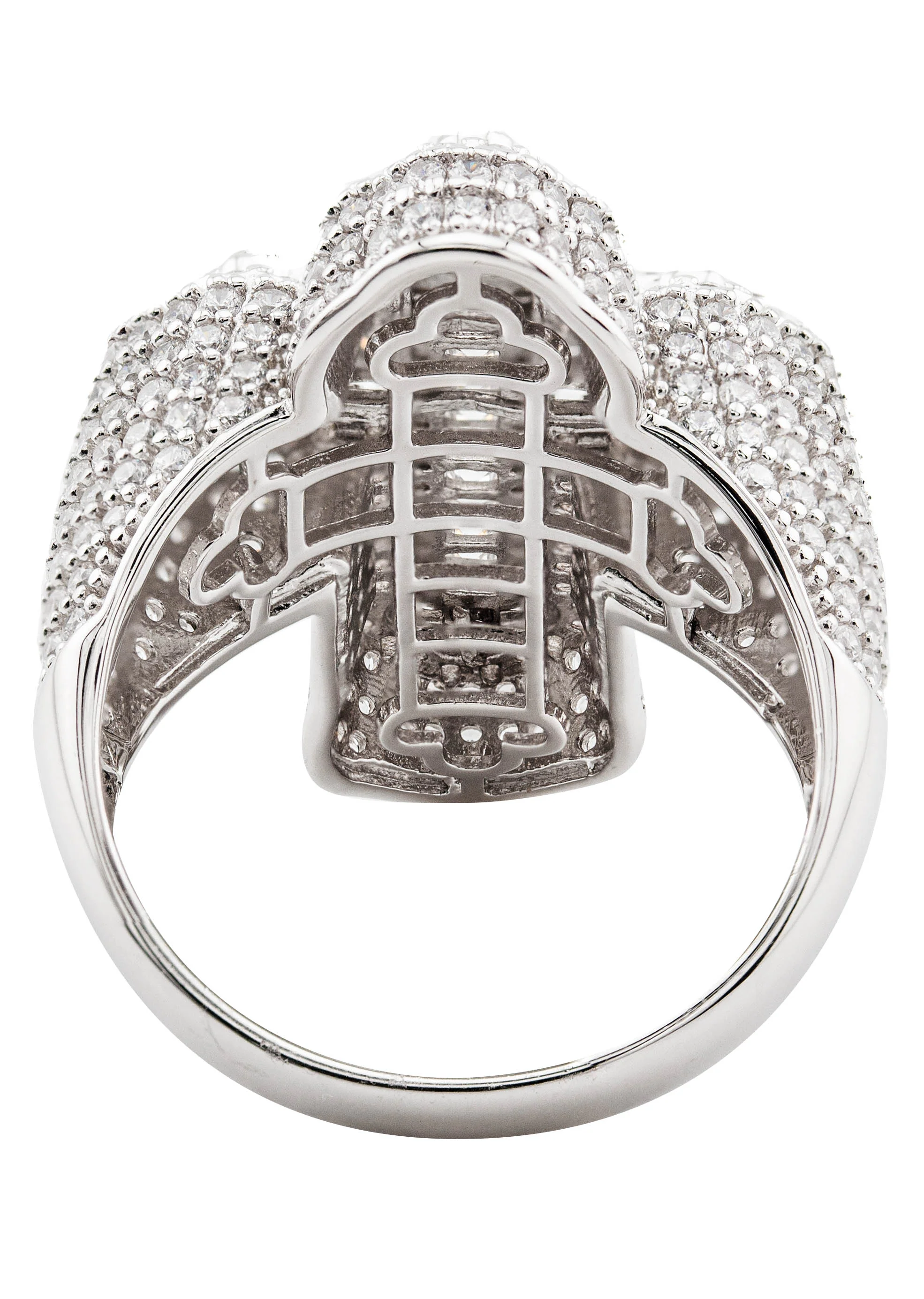 Mens Silver Baguette Cross Ring | Appx 11.3 Grams - Image 3
