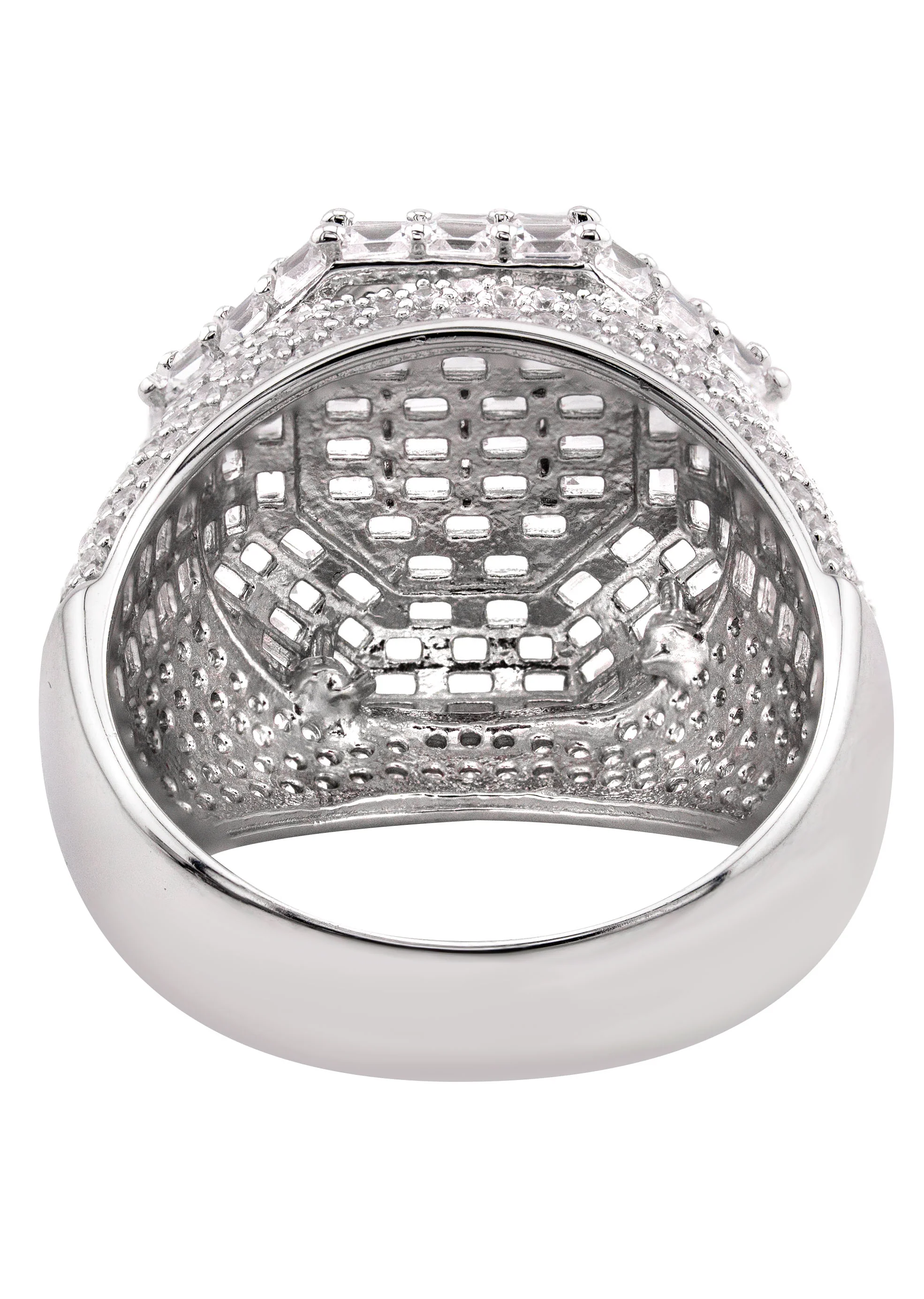 Mens Silver Baguette Signet Ring | Appx 10.6 Grams - Image 3