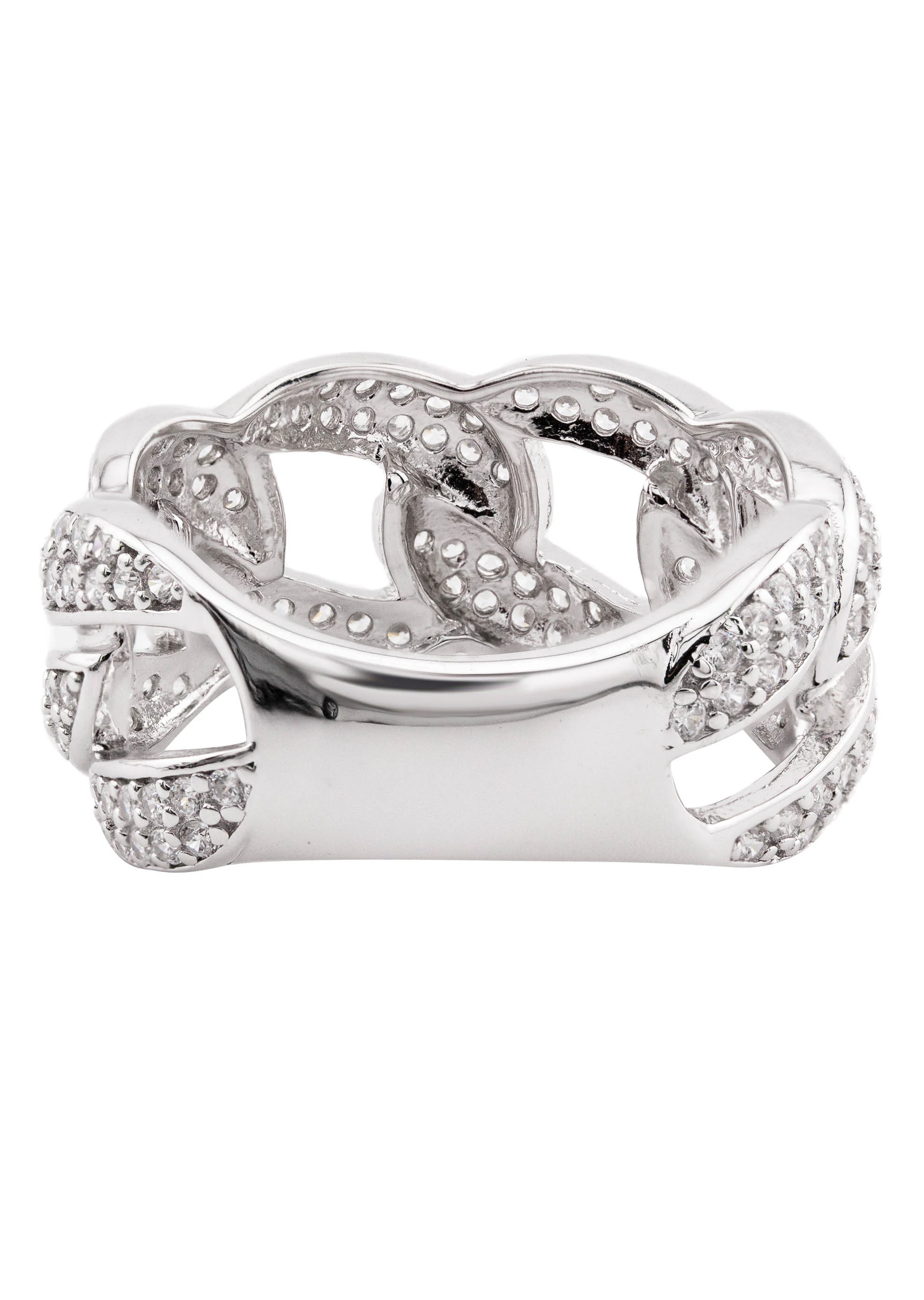 Mens Silver CZ Cuban Ring | Appx 7 Grams - Image 3
