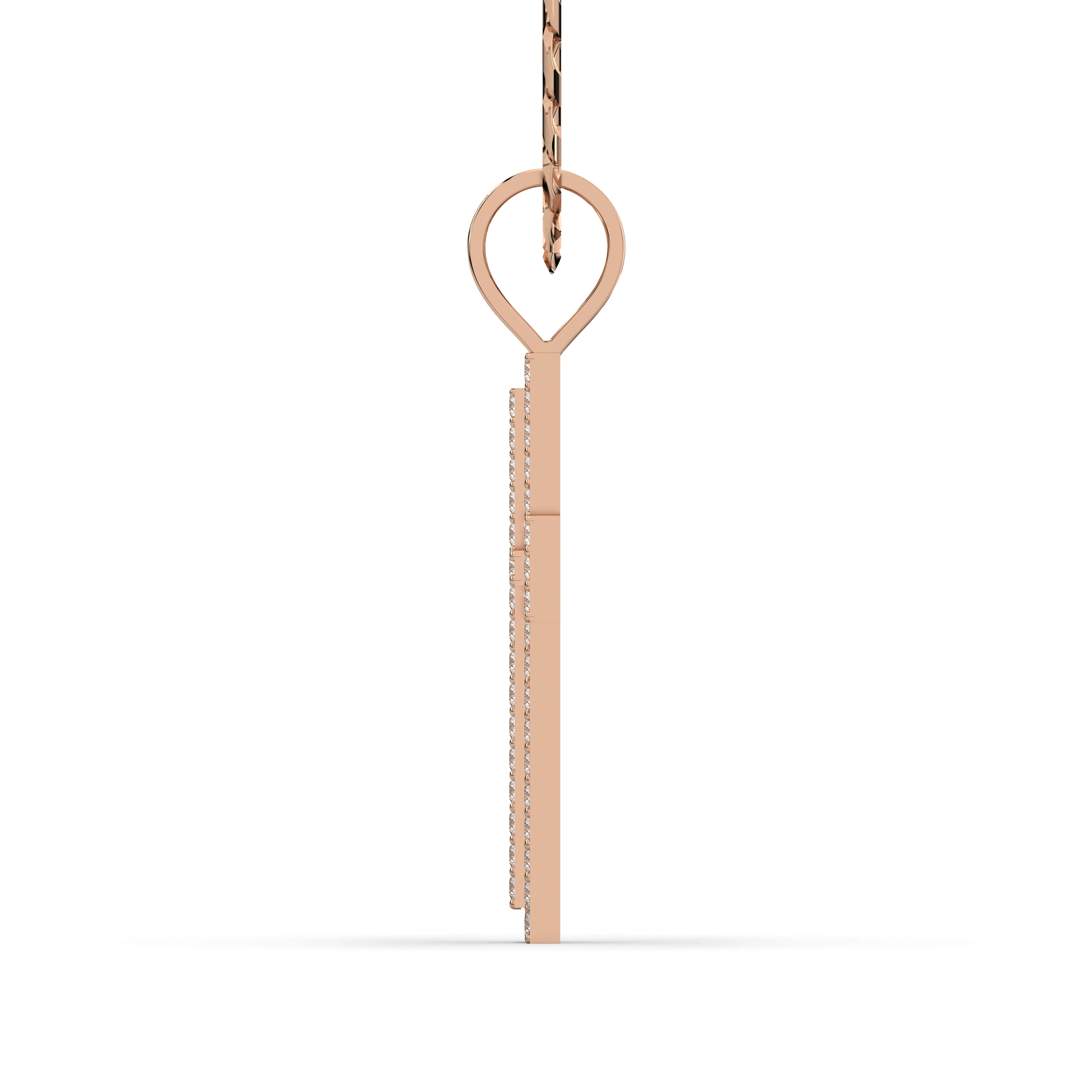 Men's VVS Lab Diamond Customizable Rose Gold Cross Necklace Pendant - Image 2