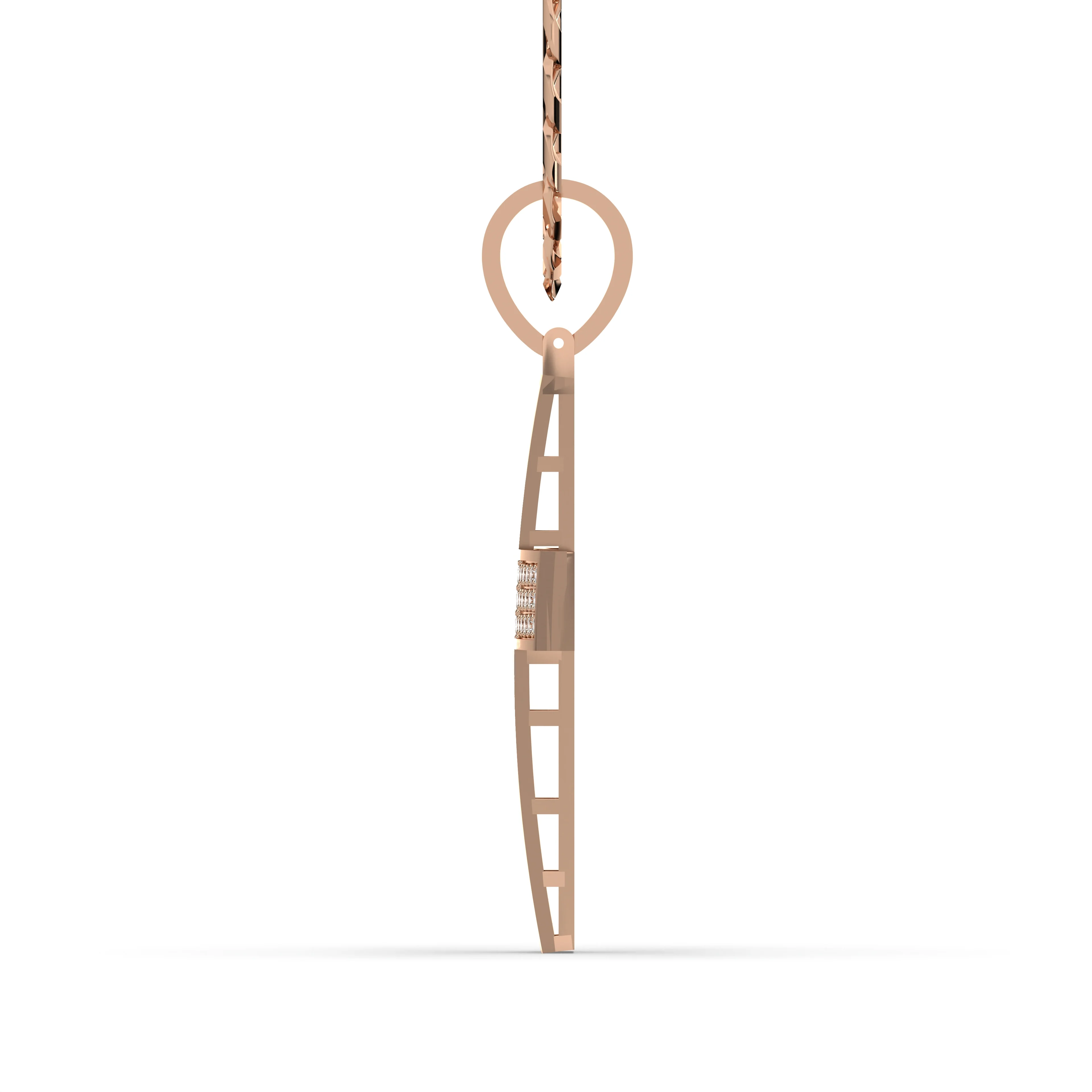 Men's VVS Lab Diamond Customizable Rose Gold Cross Necklace Pendant - Image 3
