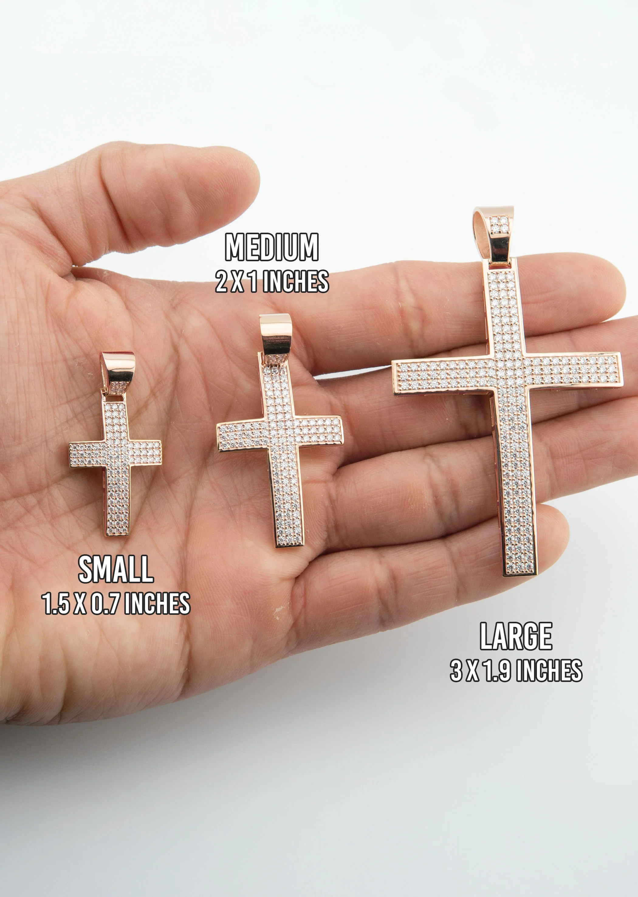 Men's VVS Lab Diamond Customizable Rose Gold Cross Necklace Pendant - Image 5
