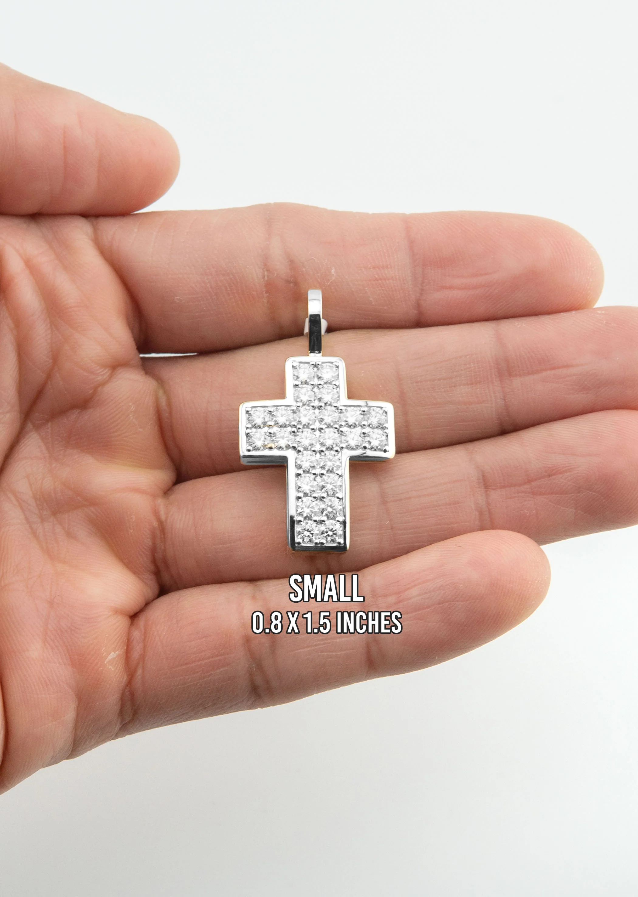 Men's VVS Lab Diamond Customizable White Gold Cross Necklace Pendant - Image 5