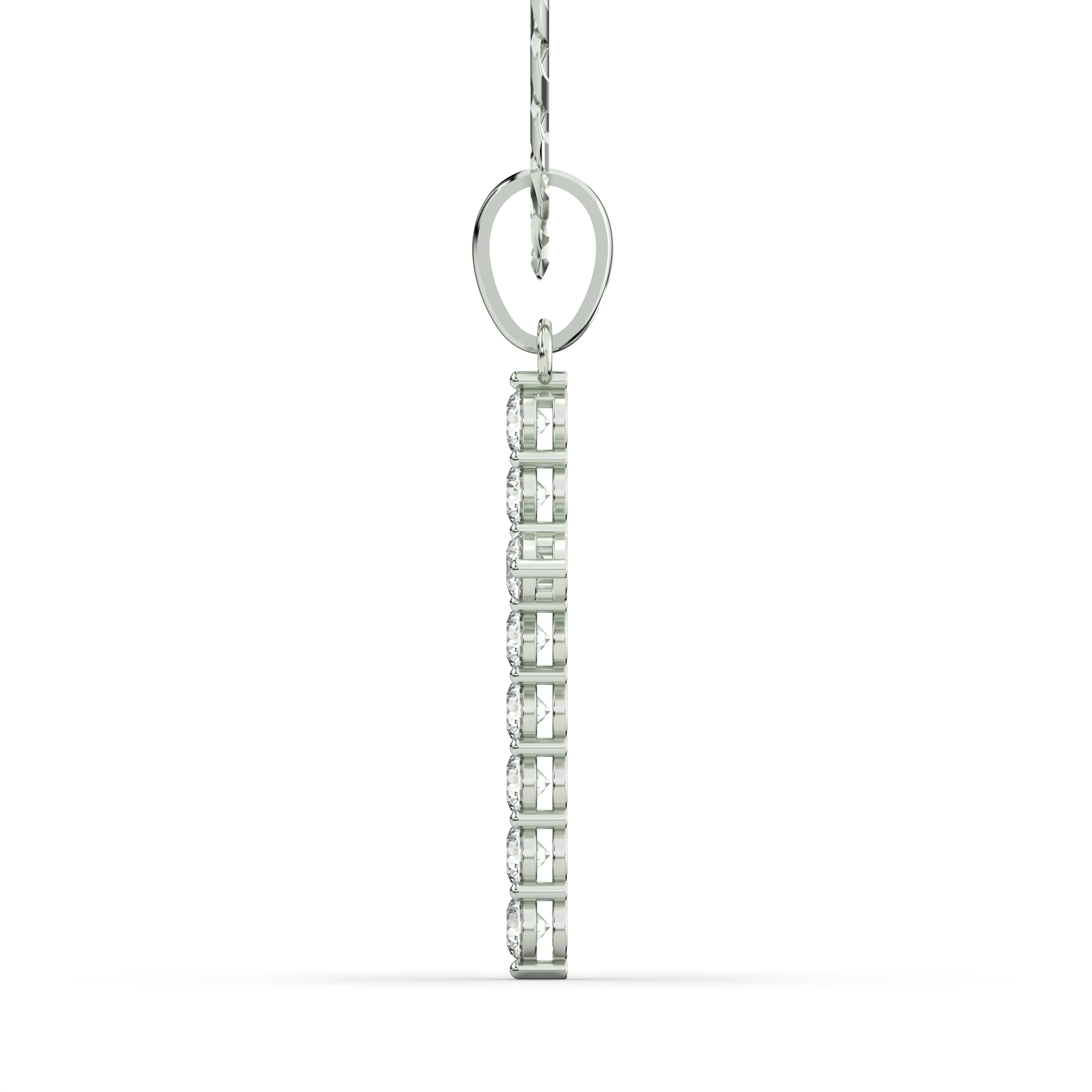 Men's VVS Lab Diamond Customizable White Gold Cross Necklace Pendant - Image 2