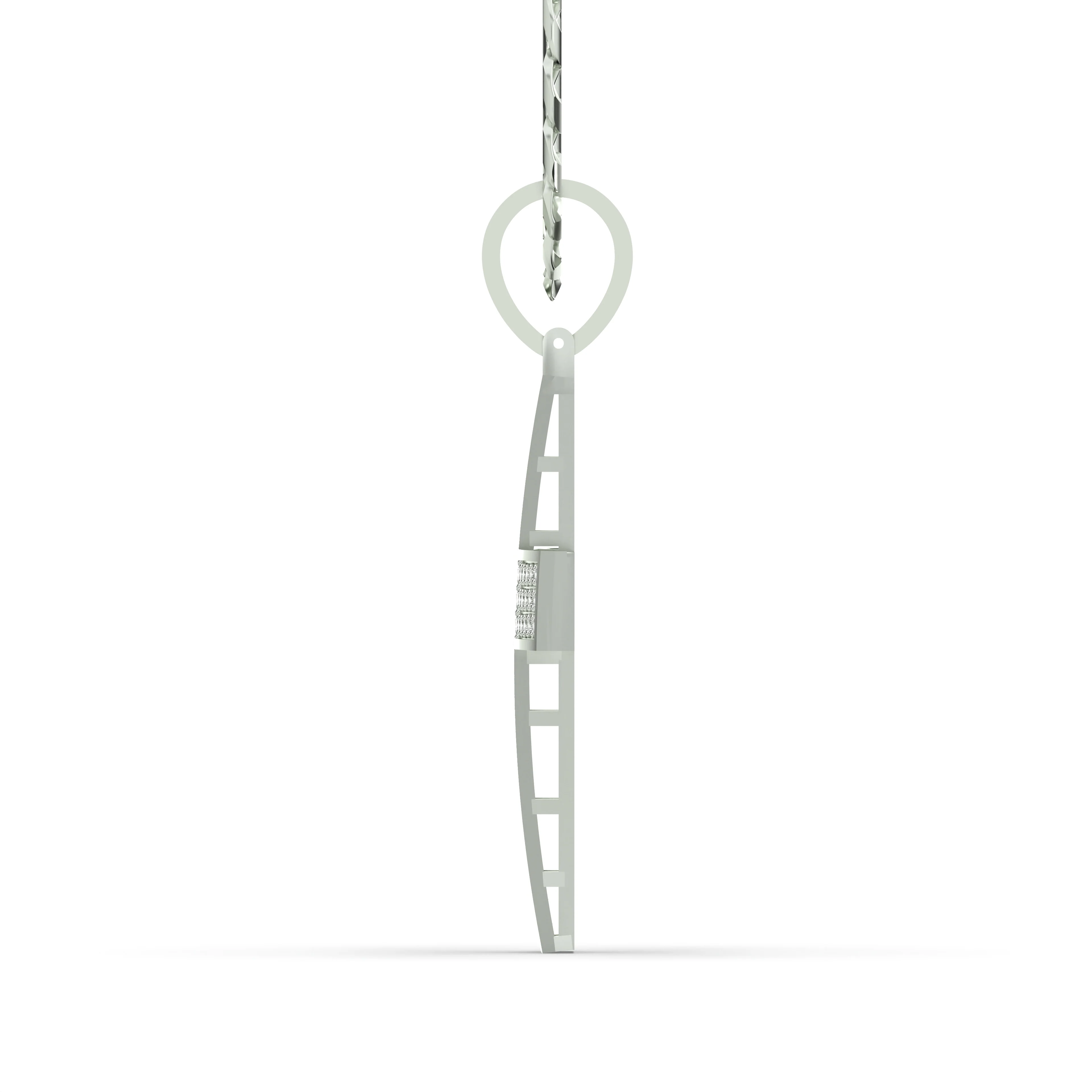 Men's VVS Lab Diamond Customizable White Gold Cross Necklace Pendant - Image 3