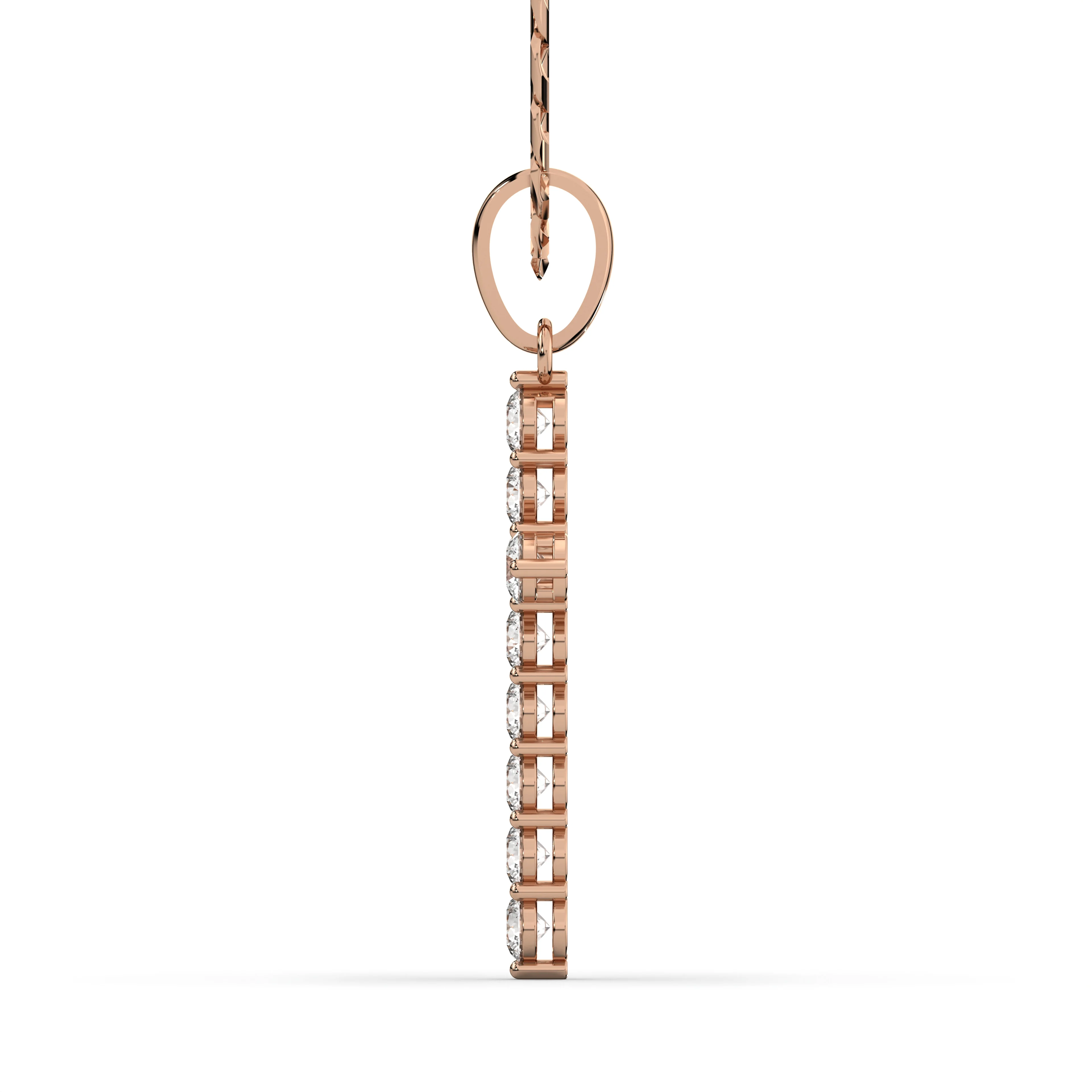 Men's VVS Lab Diamond Customizable Rose Gold Cross Necklace Pendant - Image 2