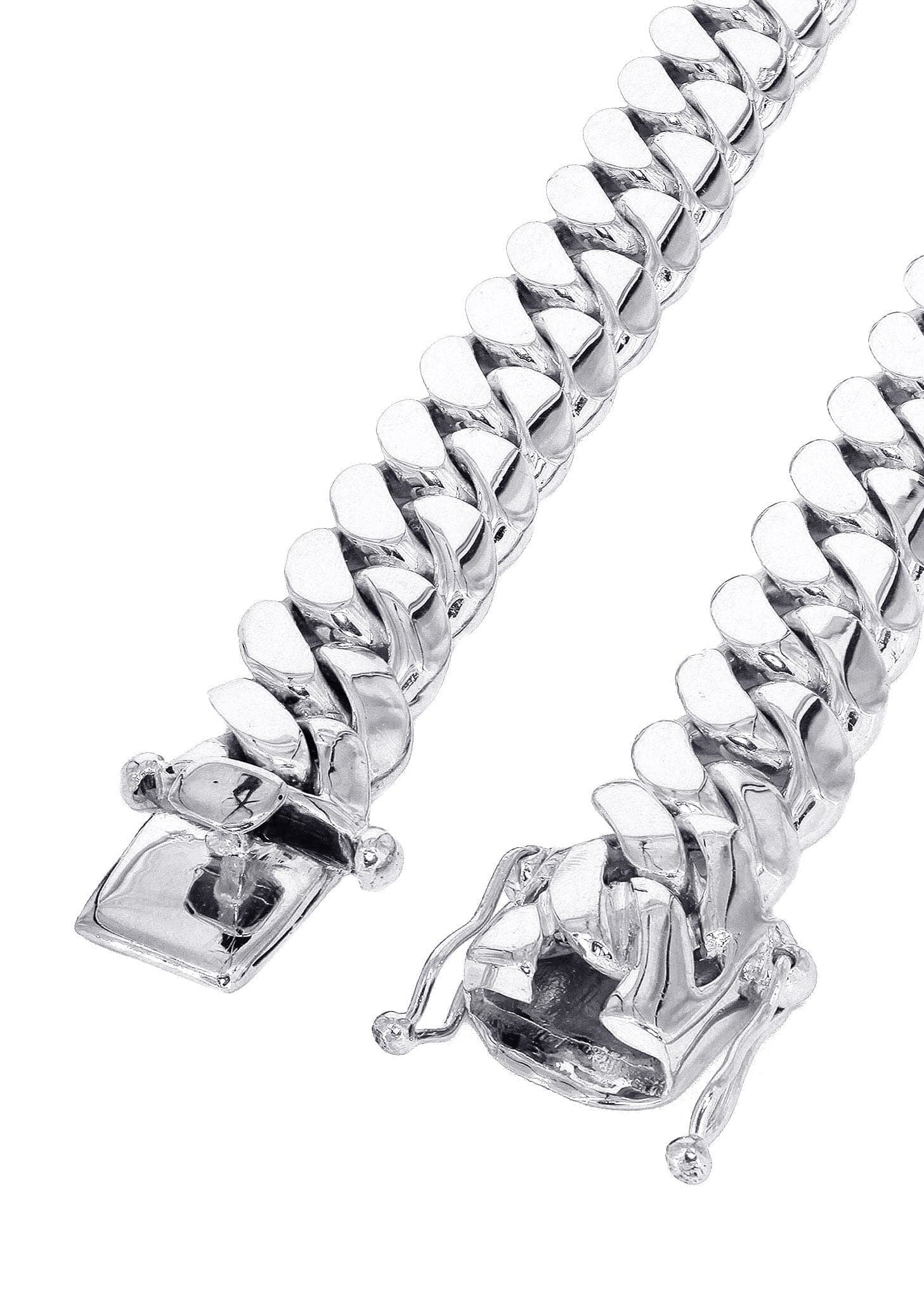Mens White Gold Chain - Solid Miami Cuban Link 10K/14K Gold - Image 3