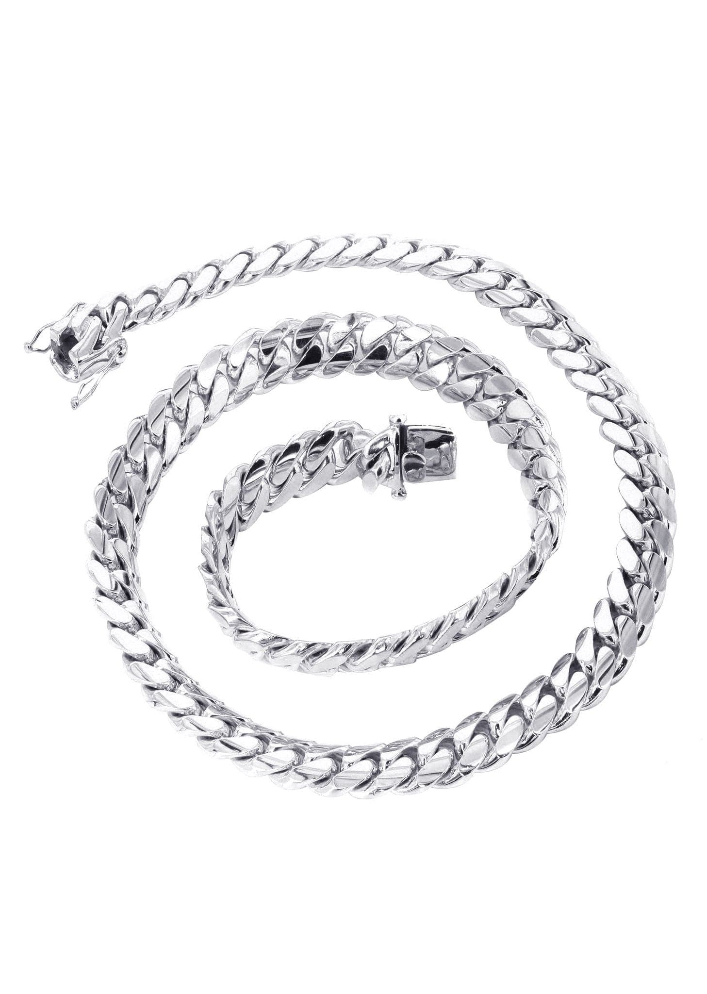 Solid Miami Cuban Link 10K White Gold - Image 2