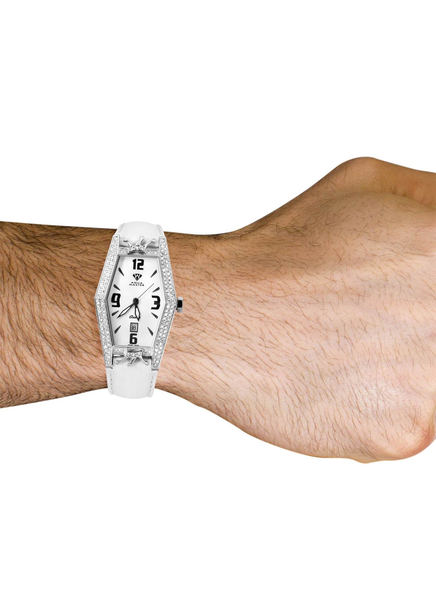 Mens White Gold Tone Diamond Watch | Appx. 1.5 Carats - Image 4